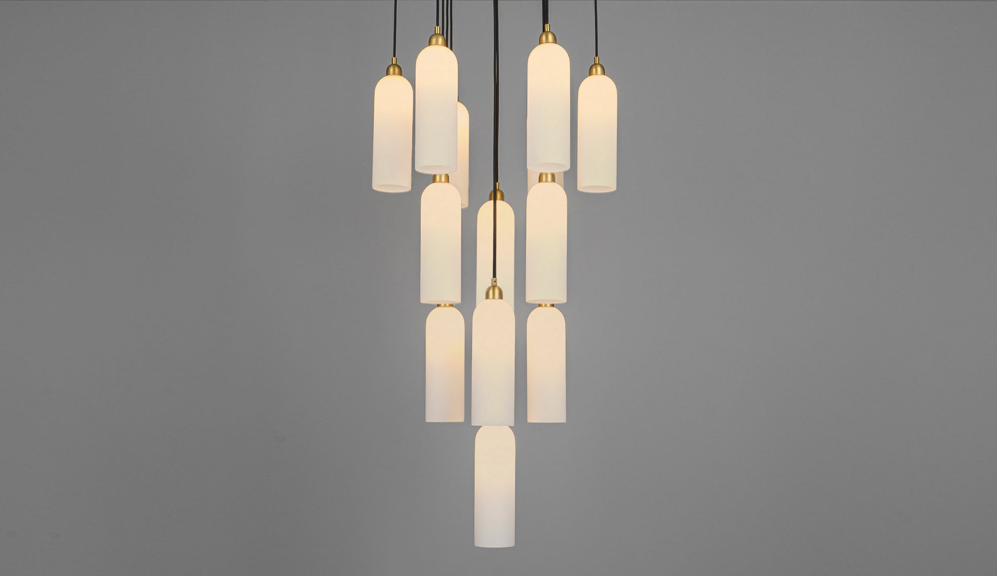 Schwung Odyssey Cluster 13 Light Chandelier - Opal Mat Glass