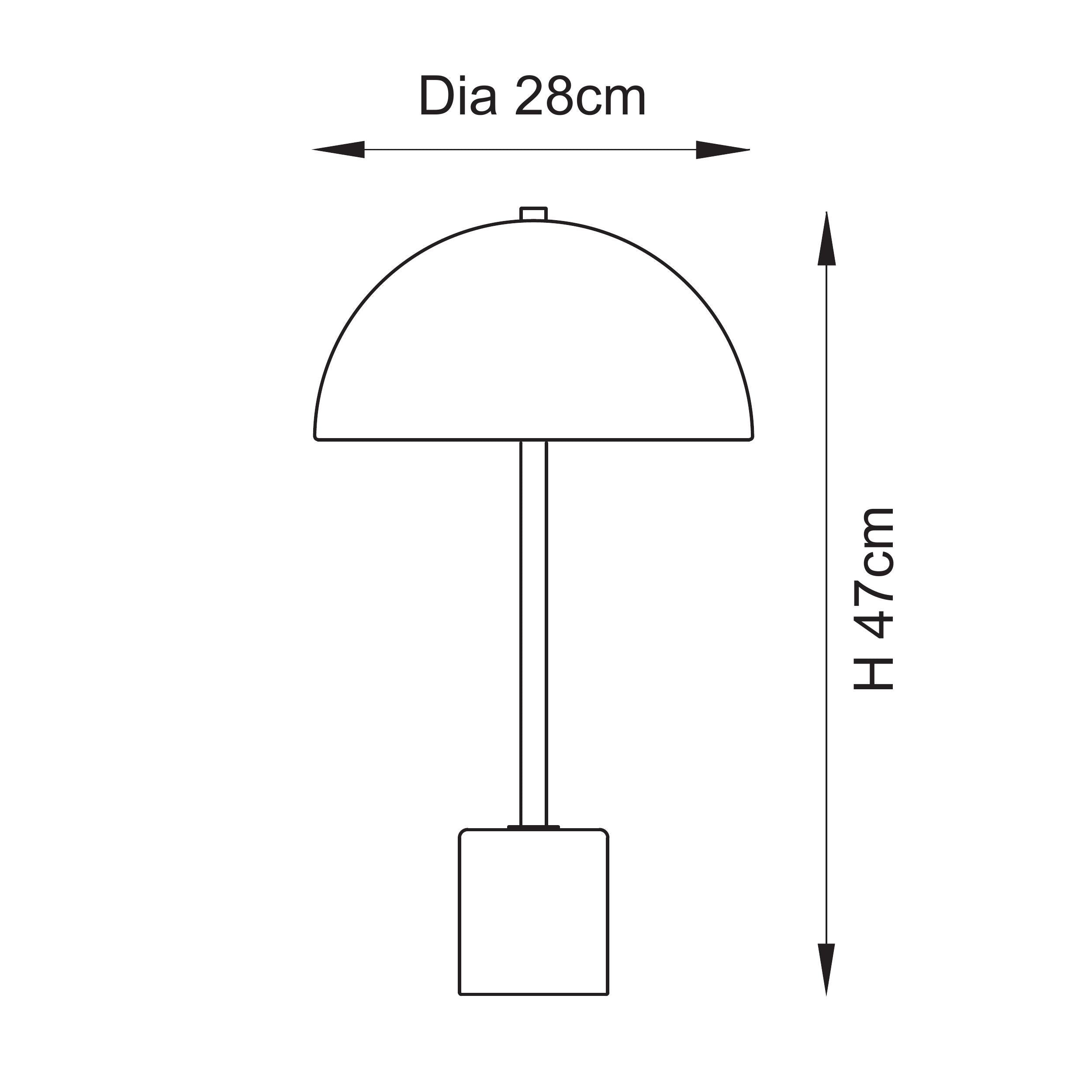 Utopia Parasol Single Table Lamp - Brushed Aged Brass & White Marble