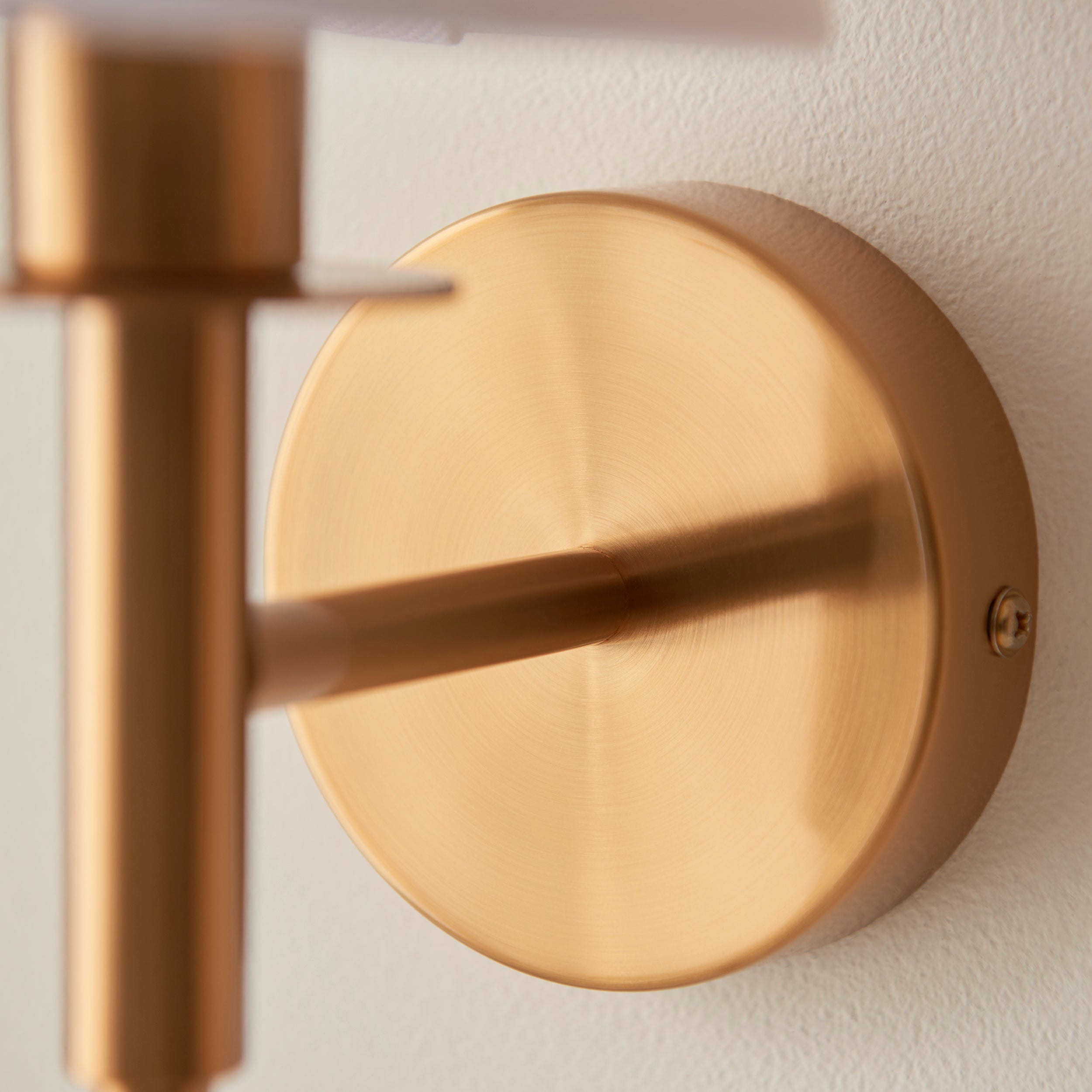 Utopia Elegant Single Wall Light  - Vintage Brass & White Fabric Shade