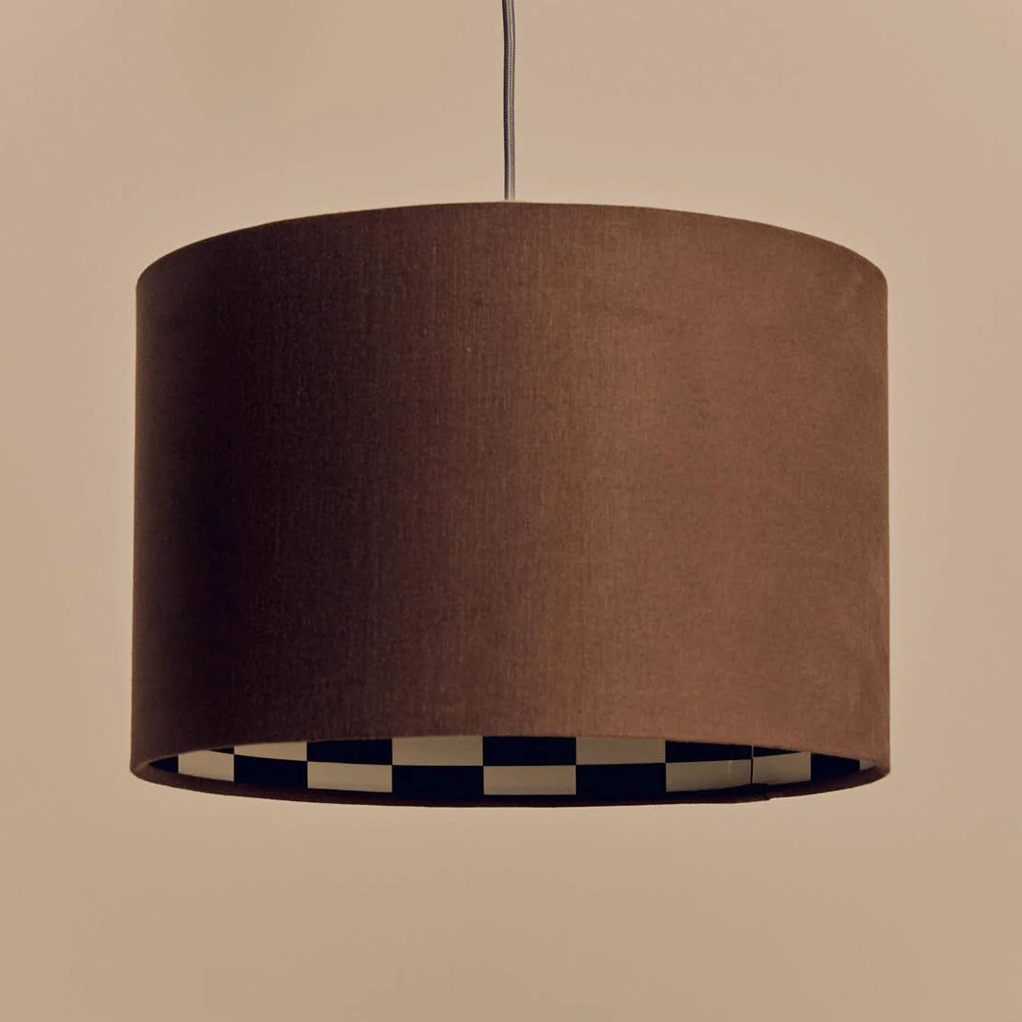 houseof. Checkered Drum Shade - Bark