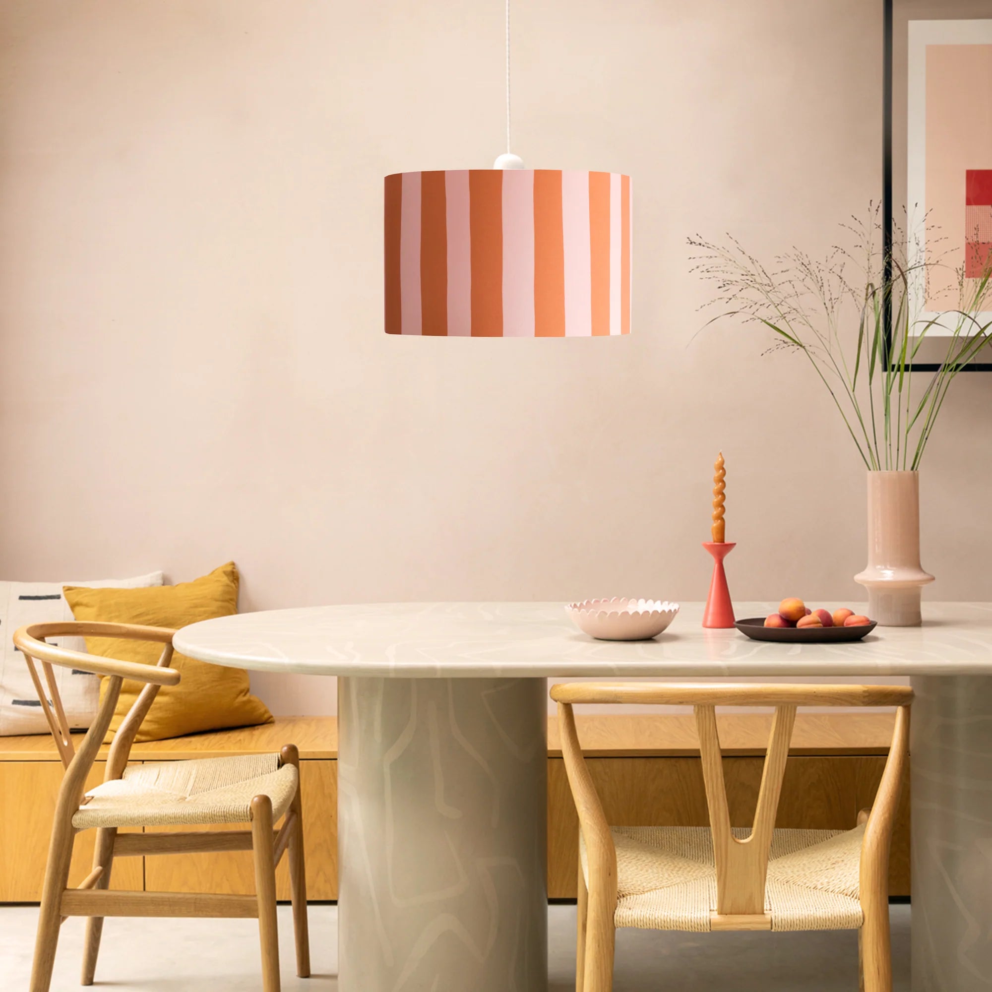 houseof. Small Stripe Print Shade - Pink & Orange