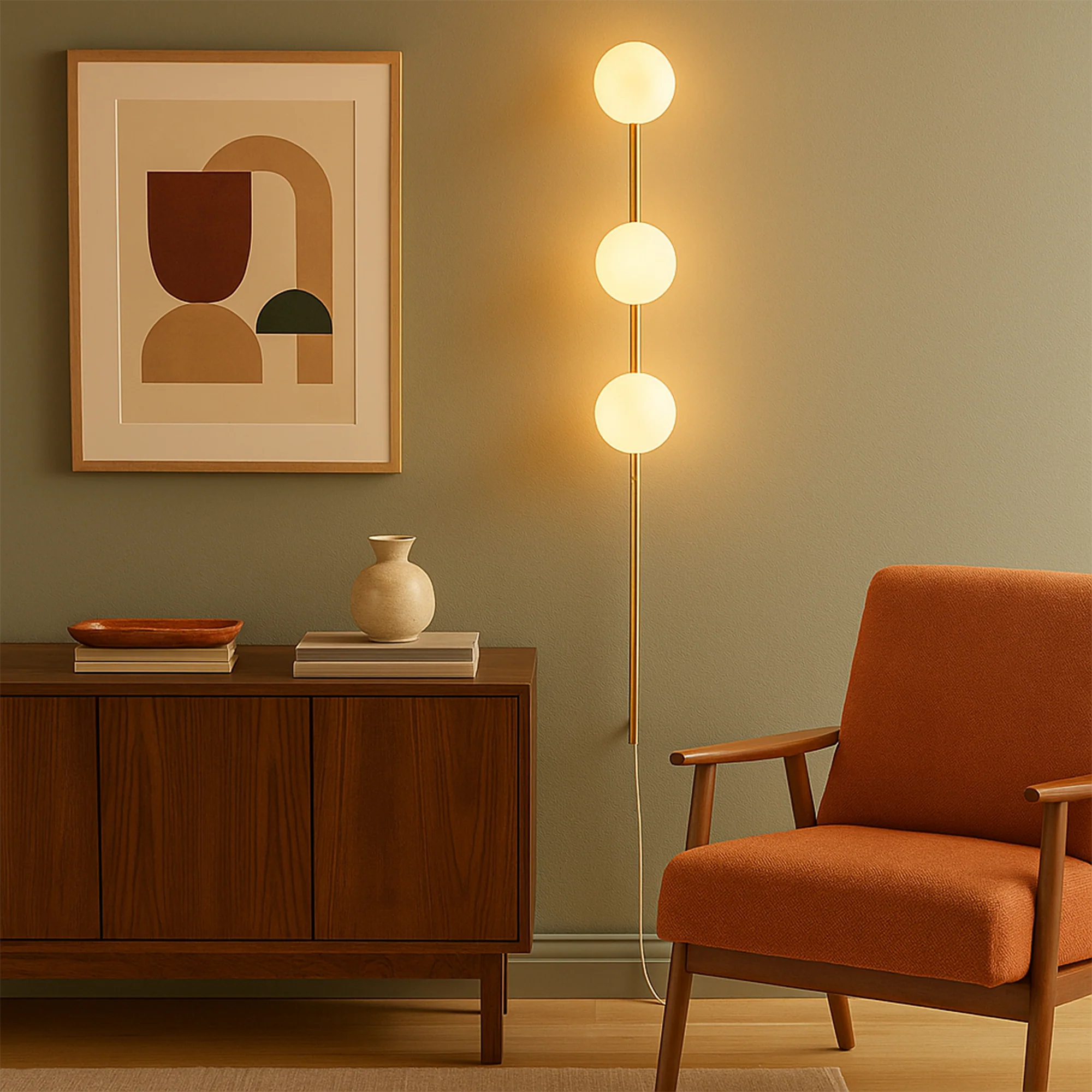 houseof. Bar Opal Ball Wall Light - Brass