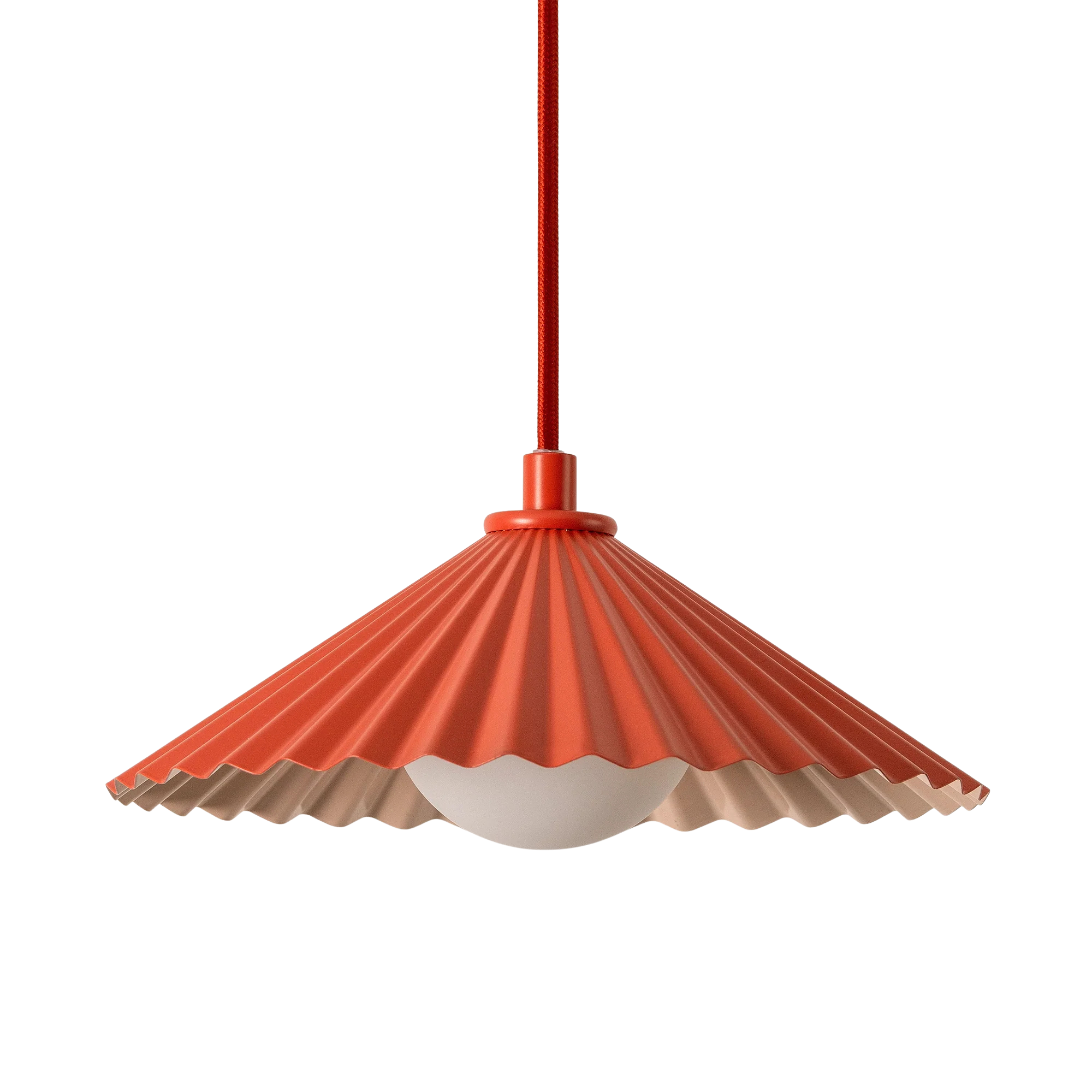 houseof. The Small Pleat Ceiling Pendant - Burnt Orange & Pale Pink