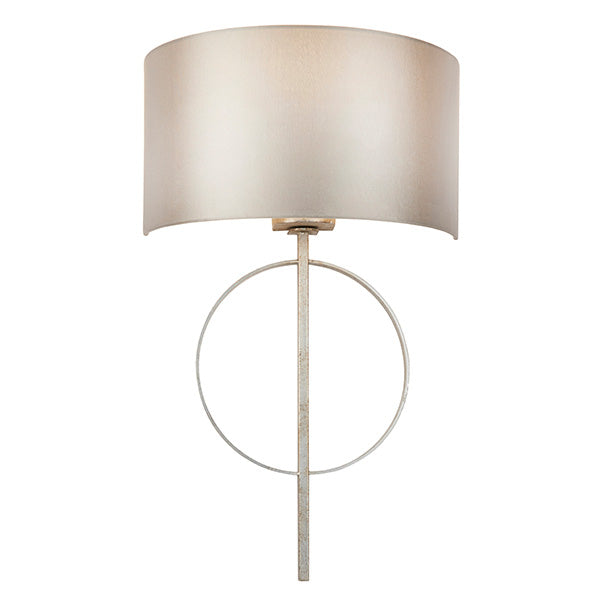 Utopia Interlink Wall Light - Antique Silver Leaf With Mink Shade