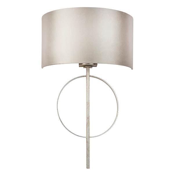 Utopia Interlink Wall Light - Antique Silver Leaf With Mink Shade