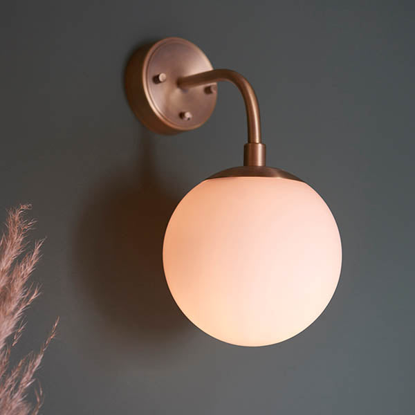 Utopia Sphere Wall Light - Antique Brass