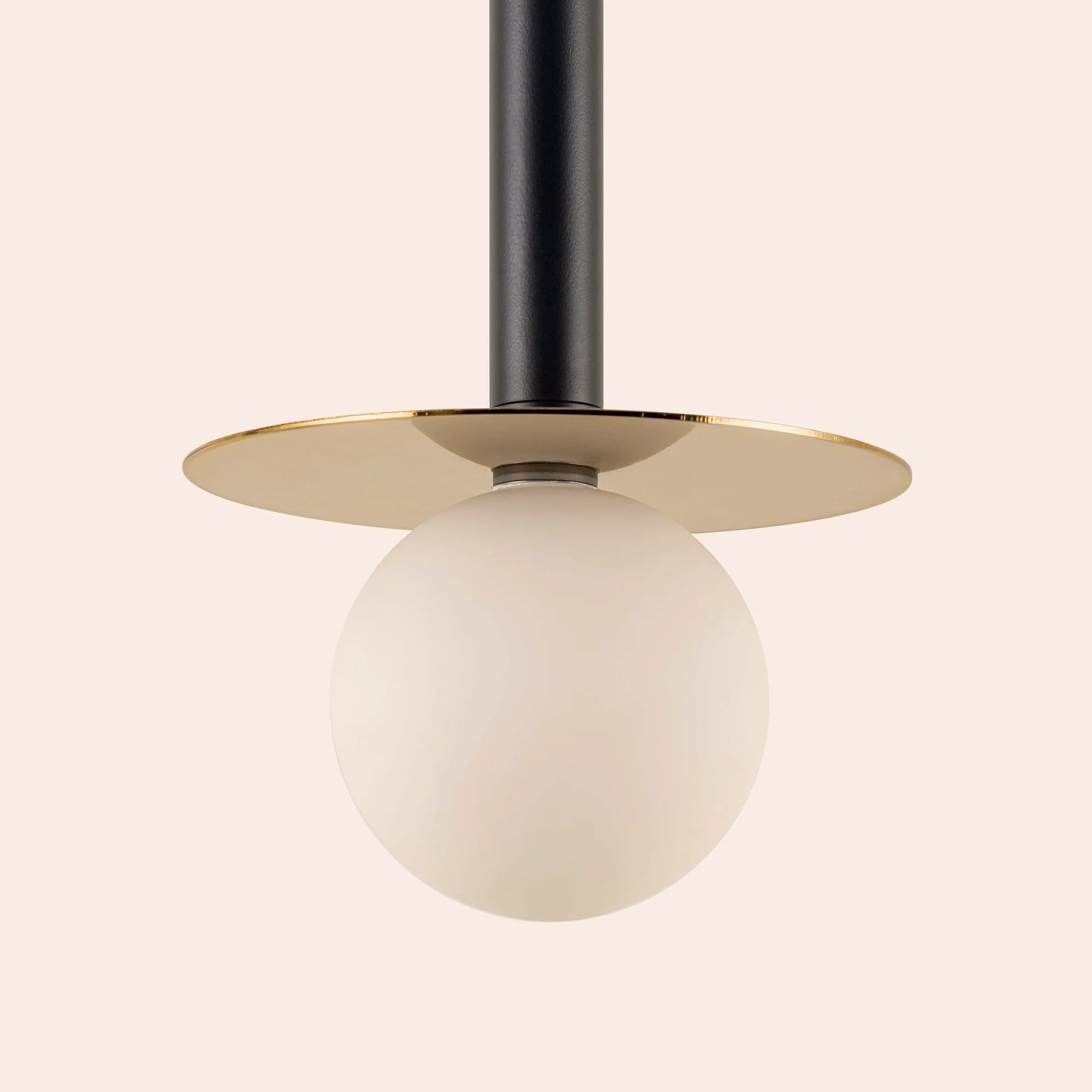 houseof. Plate Pendant Ceiling Light - Charcoal & Brass