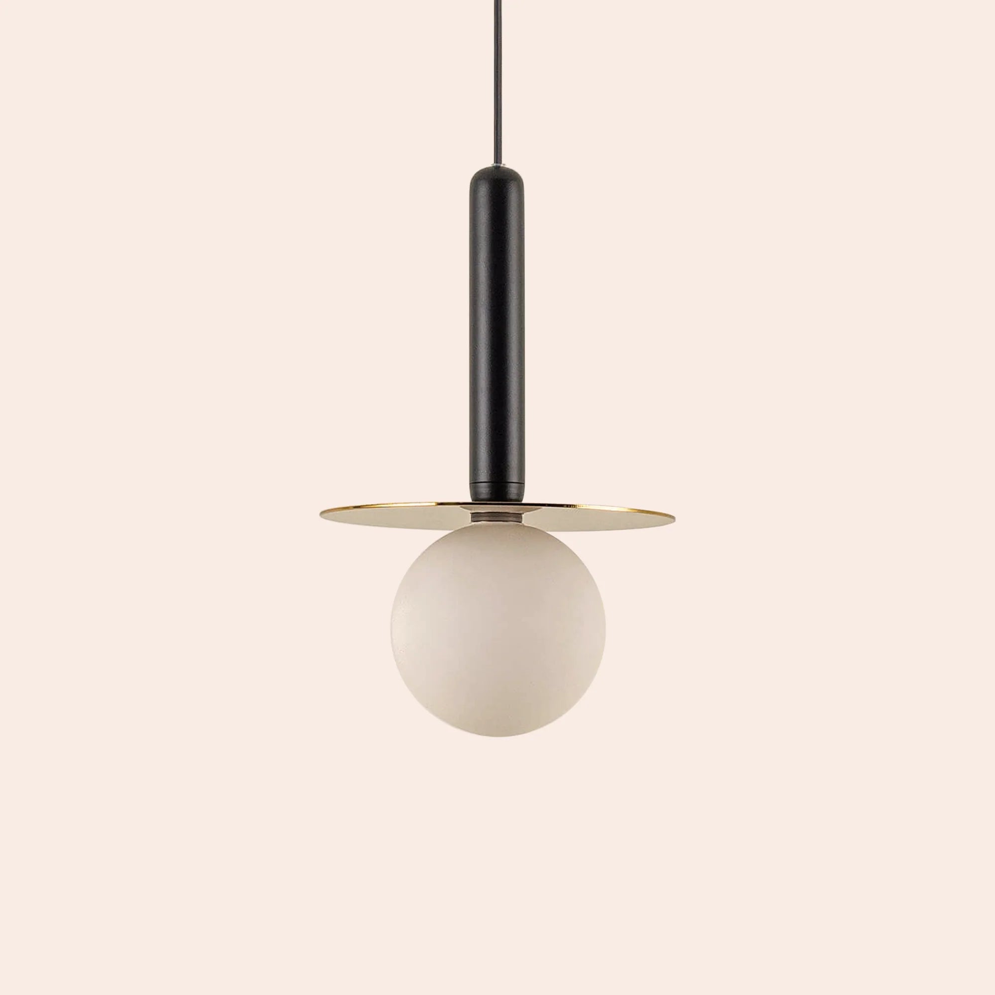 houseof. Plate Pendant Ceiling Light - Charcoal & Brass