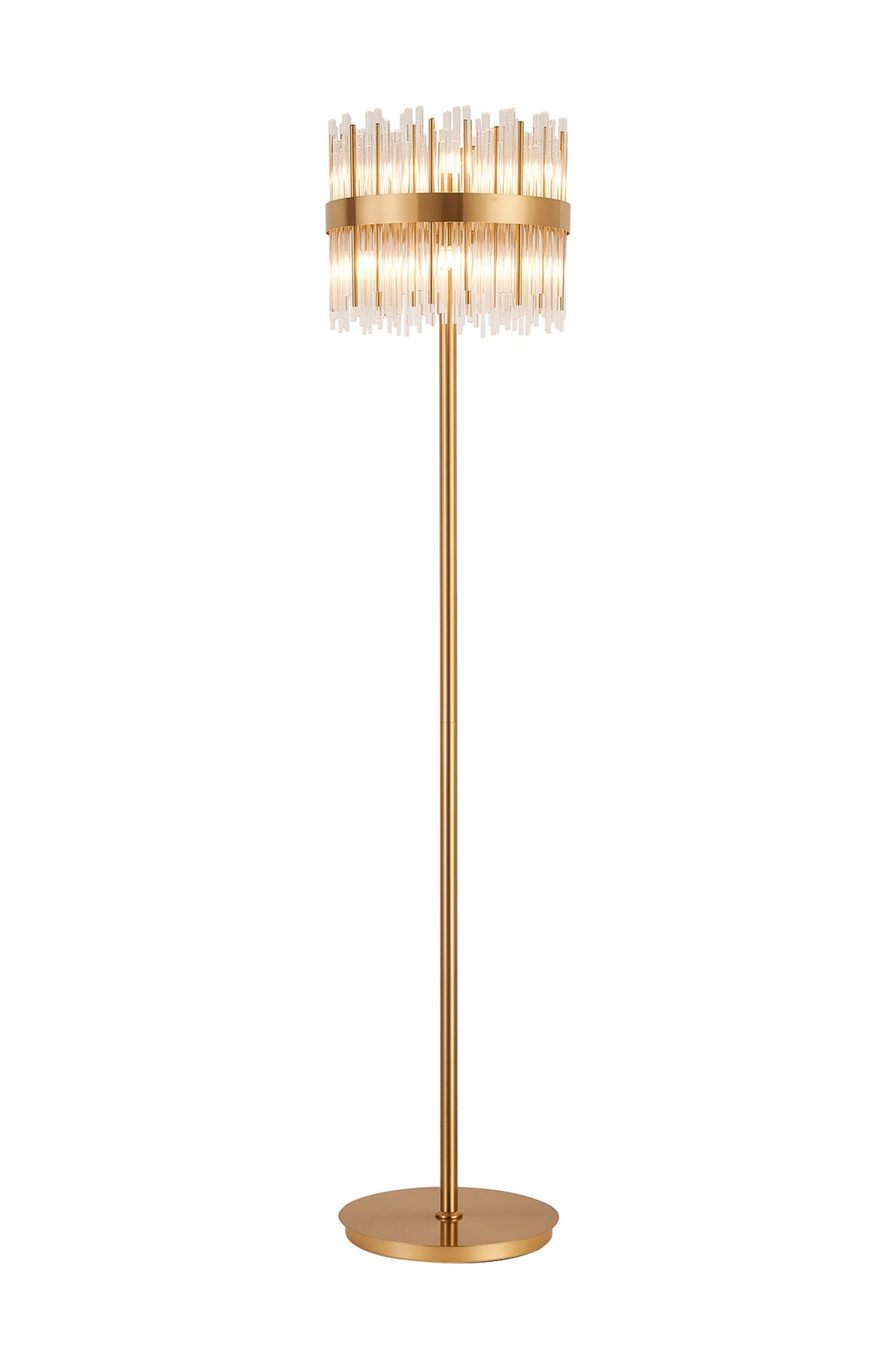 Fabula Kempton Glass Rod Floor Lamp – 35 cm – Brass & Clear 35 cm