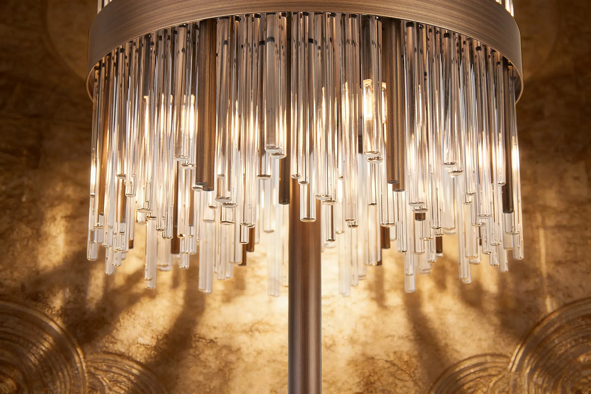 Fabula Kempton Glass Rod Floor Lamp – 35 cm – Painted Matt Bronze & Clear