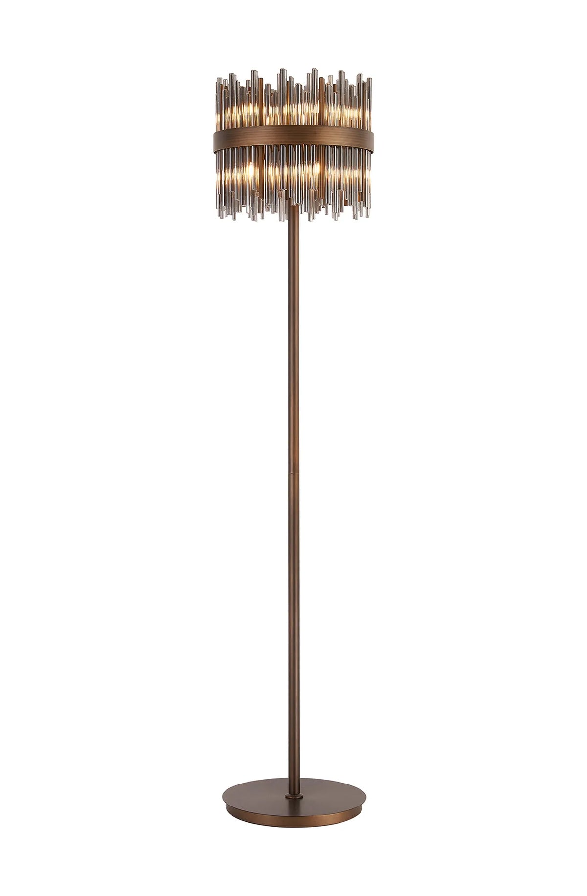Fabula Kempton Glass Rod Floor Lamp – 35 cm – Painted Matt Bronze & Smoke 35 cm