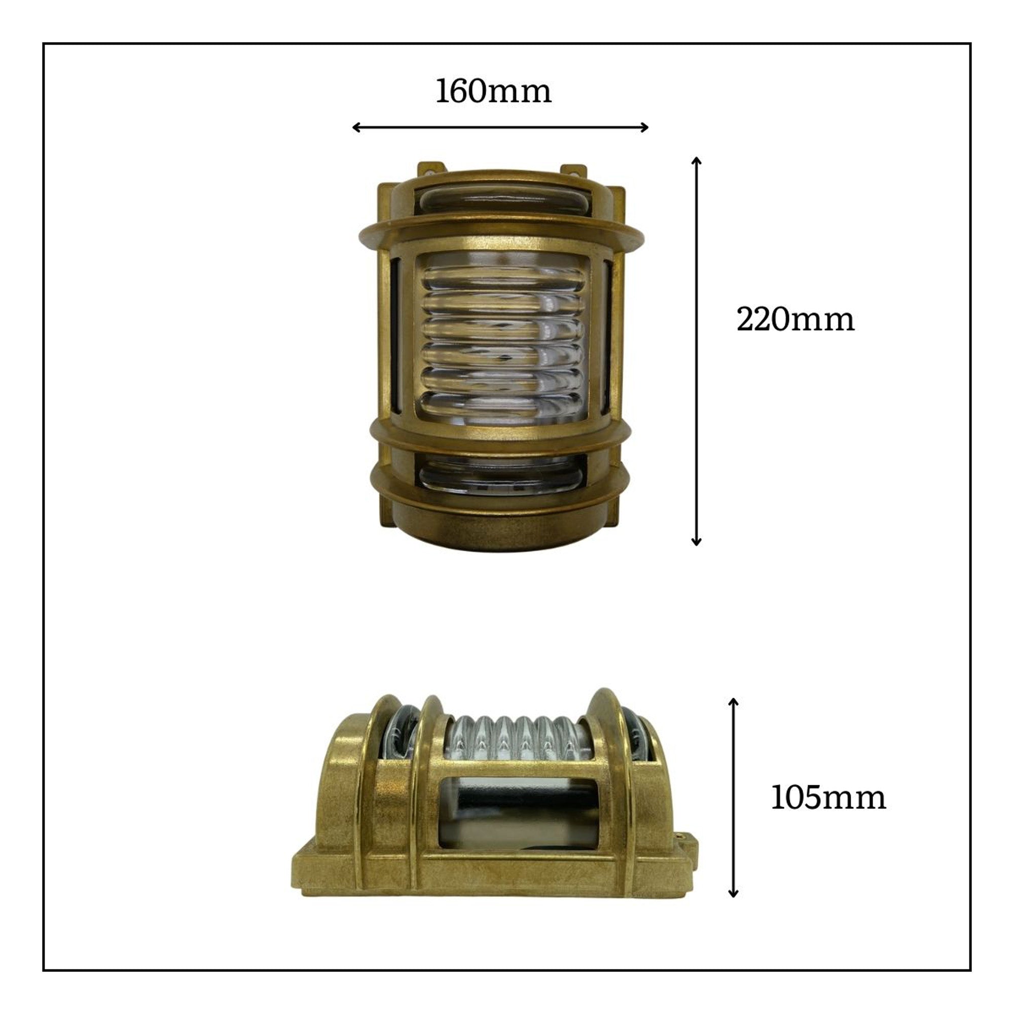 Navigator Cargo Wall Light - Raw Brass