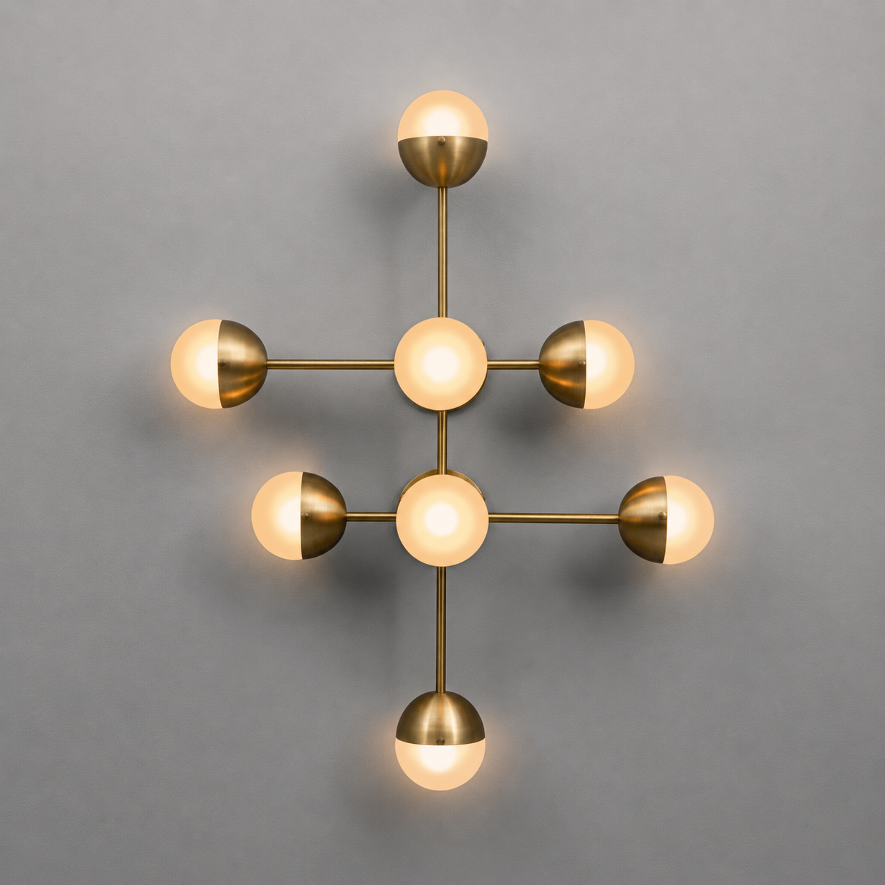 Schwung Molecule 8 Light Flush/Wall Sconce Light - Frosted Glass