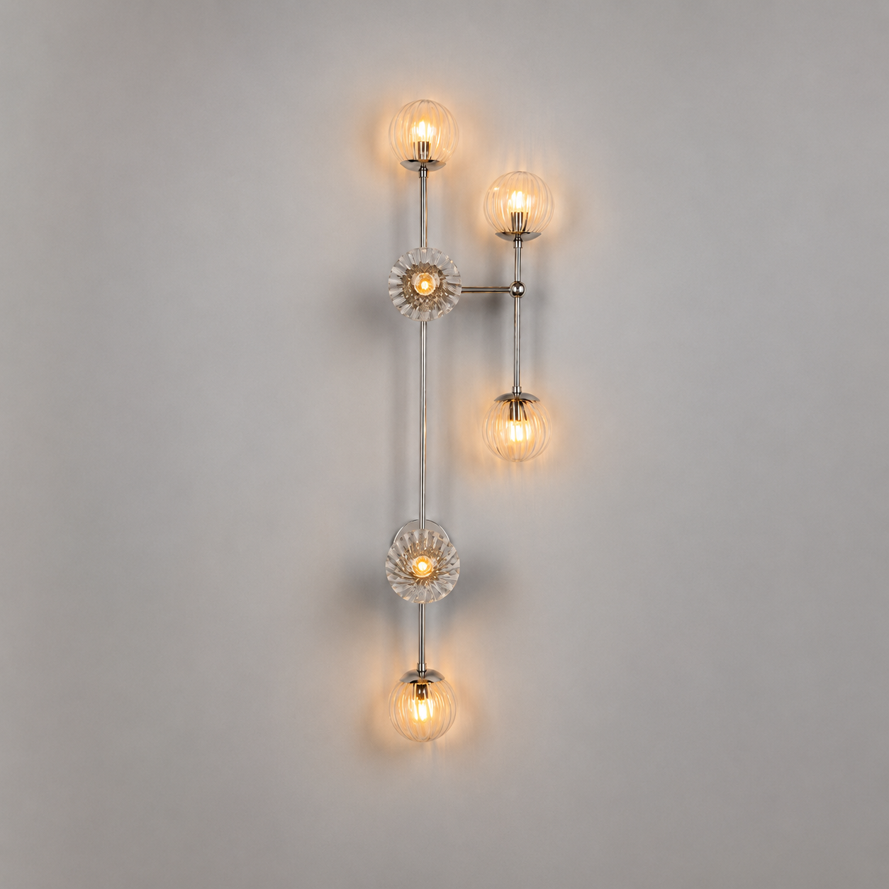 Schwung Armstrong 6 R 6 Light Flush/Wall Sconce Light - Dries Ribbon Glass