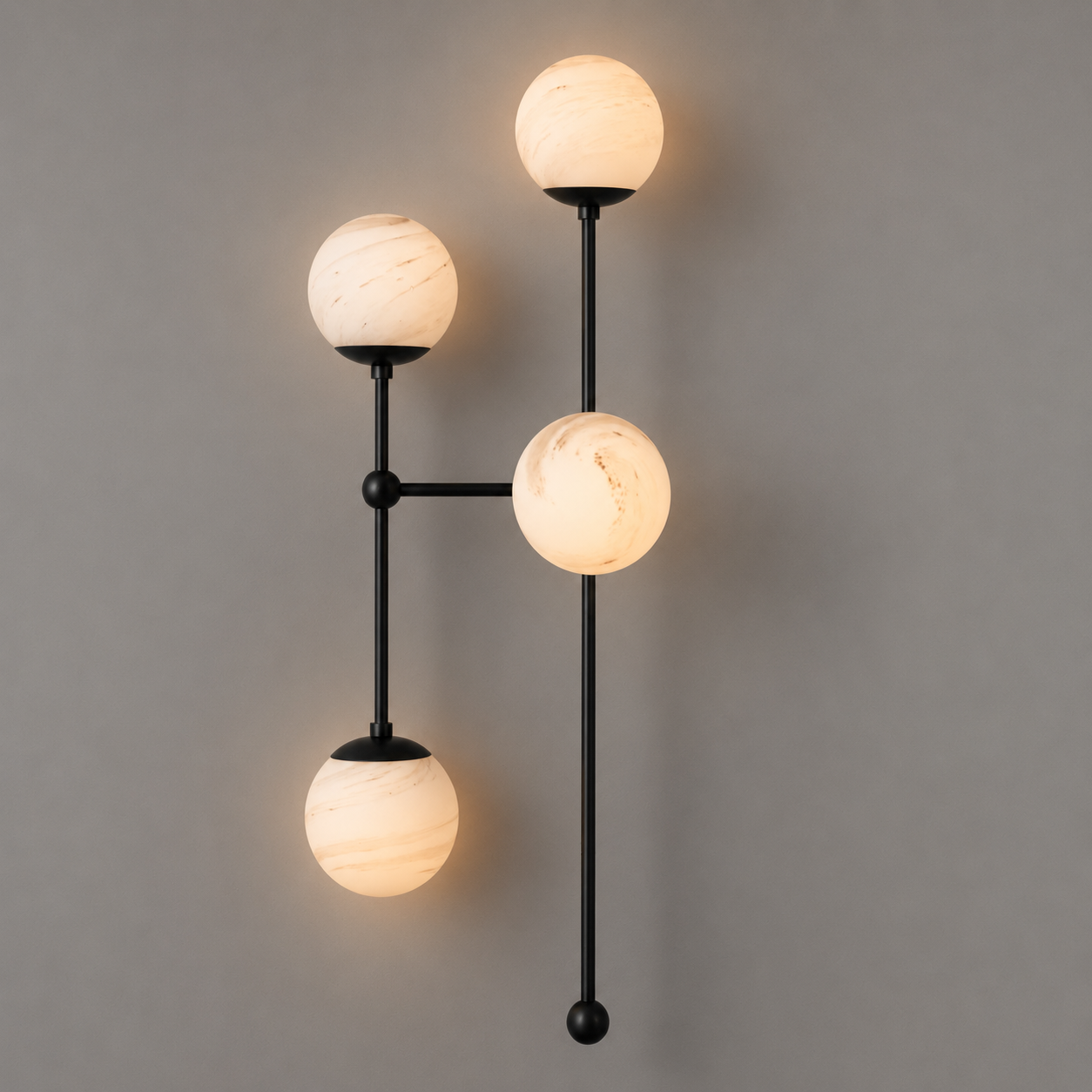 Schwung Armstrong 4 R 4 Light Wall Sconce Light - Marble Glass