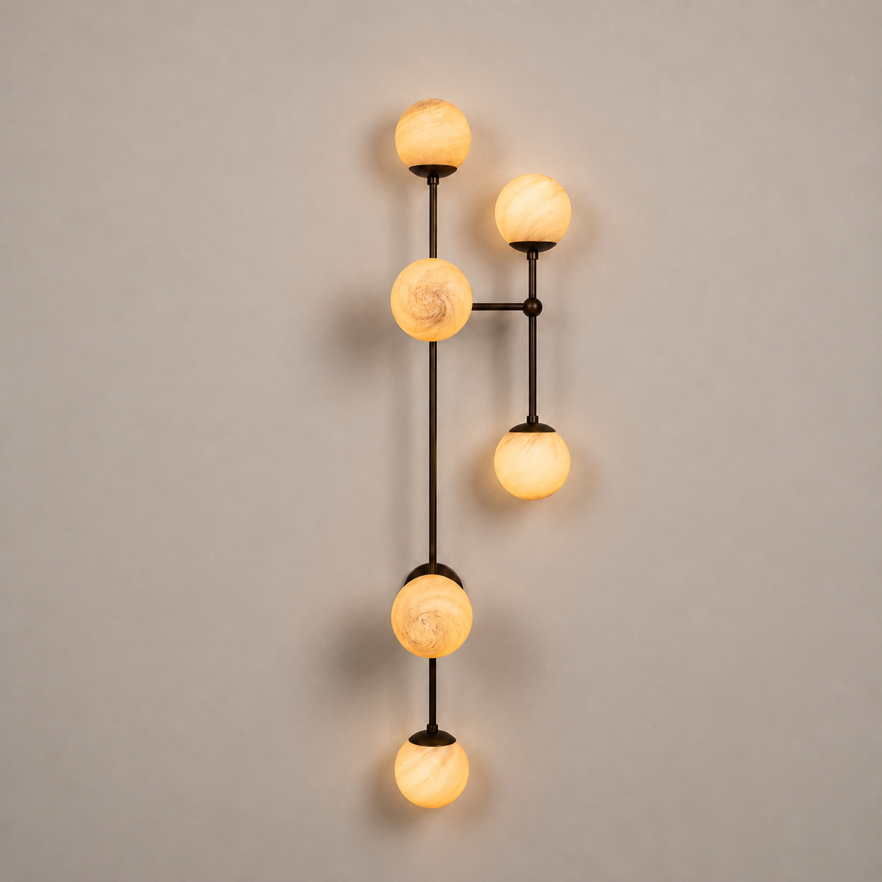 Schwung Armstrong 6 R 6 Light Flush/Wall Sconce Light - Marble Glass