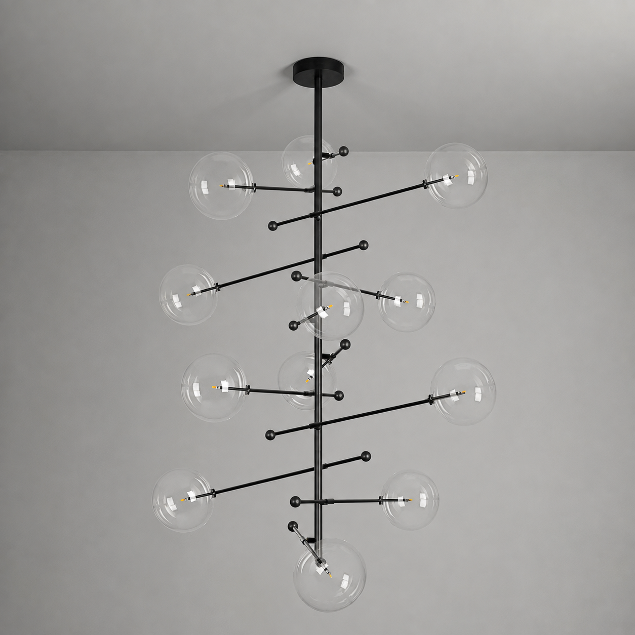 Schwung RD15 12 Arms Chandelier - Transparent Glass