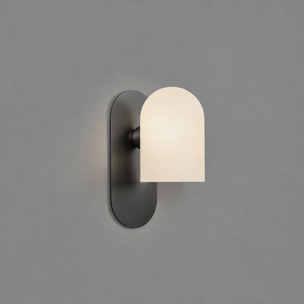 Schwung Odyssey Small Single Wall Sconce Light - Opal Mat Glass