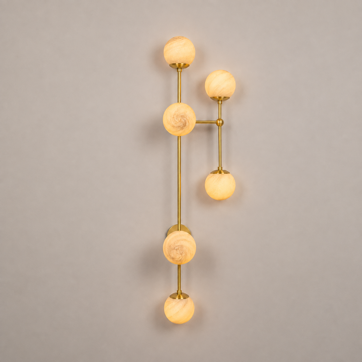 Schwung Armstrong 6 R 6 Light Flush/Wall Sconce Light - Marble Glass