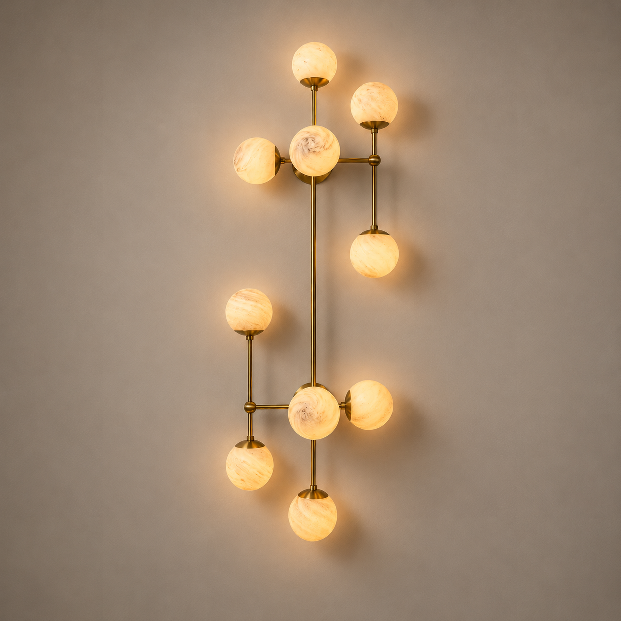 Schwung Armstrong 10 Light Flush/Wall Sconce Light - Marble Glass