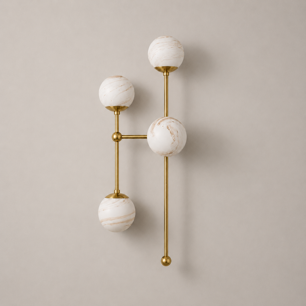 Schwung Armstrong 4 L 4 Light Wall Sconce Light - Marble Glass