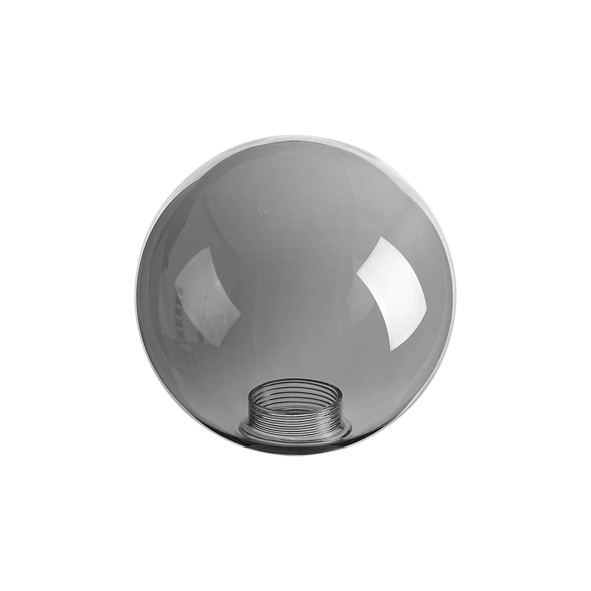 Sycamore 15cm Round Glass Shade - Smoke Plated