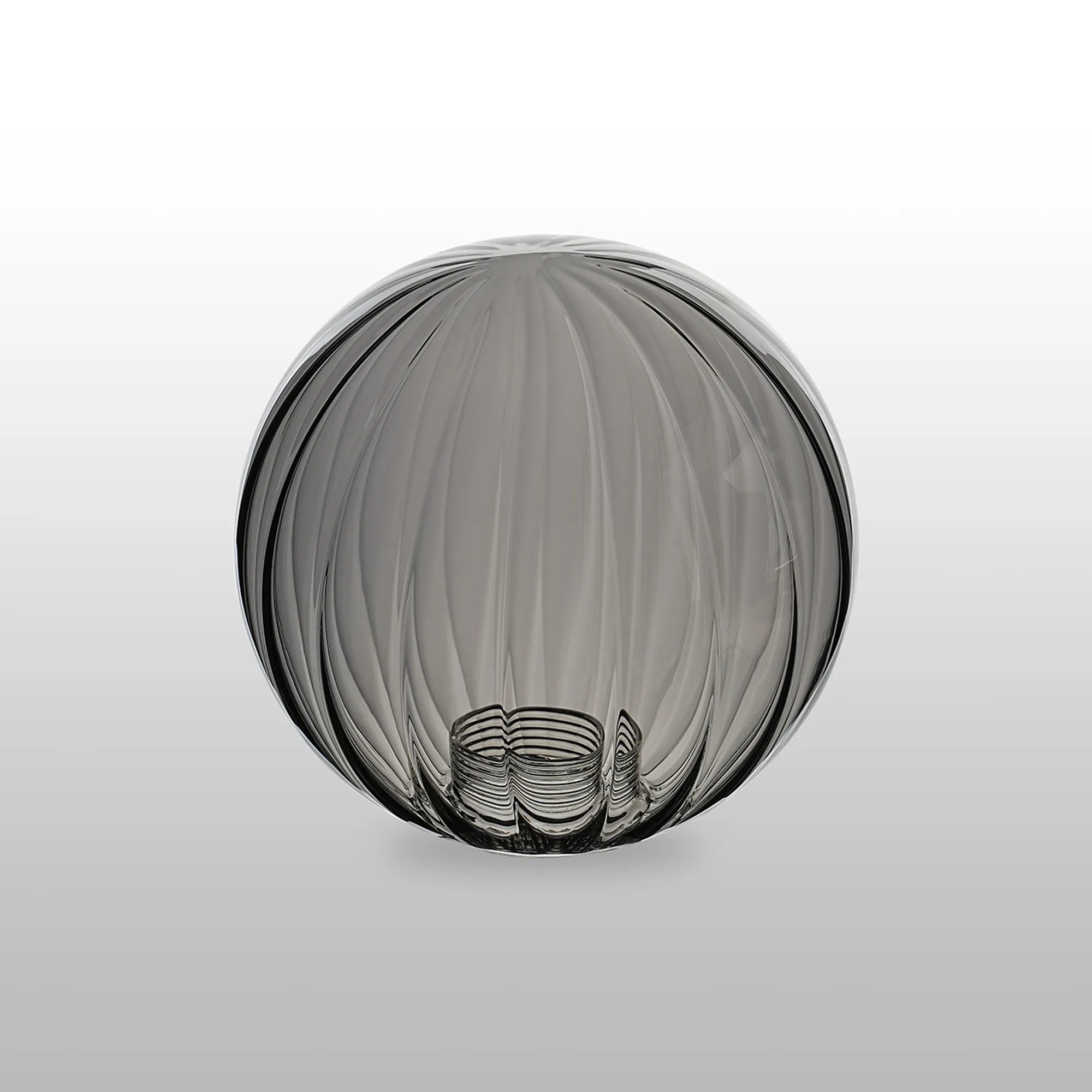 Sycamore 15cm Round Segment Glass Shade - Smoke Plated