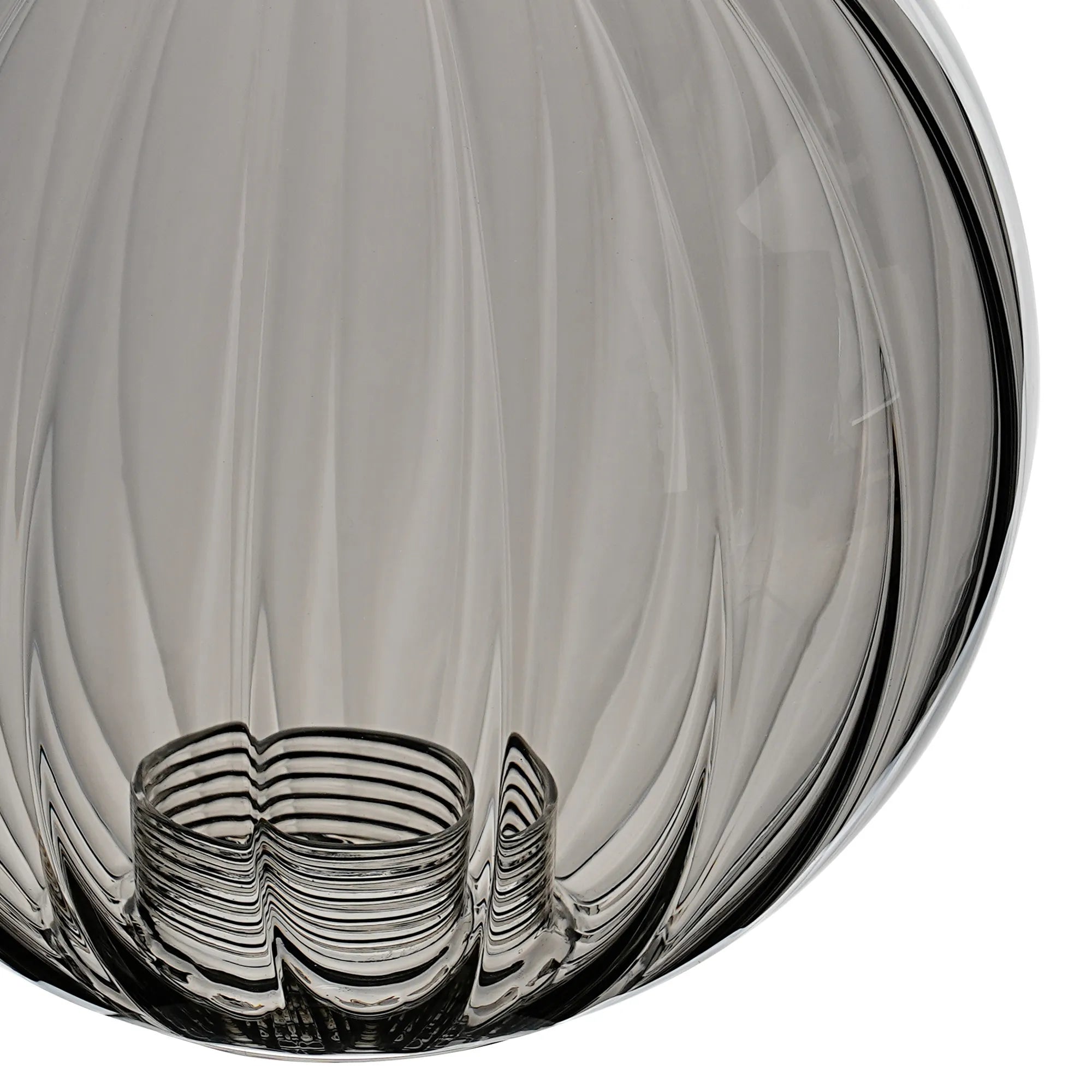 Sycamore 15cm Round Segment Glass Shade - Smoke Plated