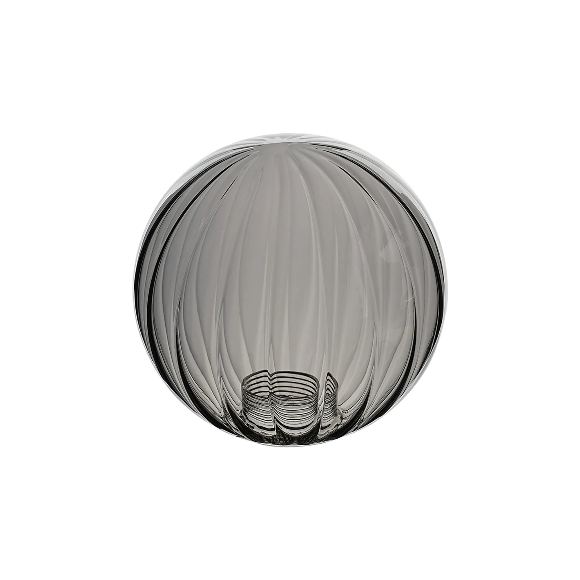 Sycamore 15cm Round Segment Glass Shade - Smoke Plated