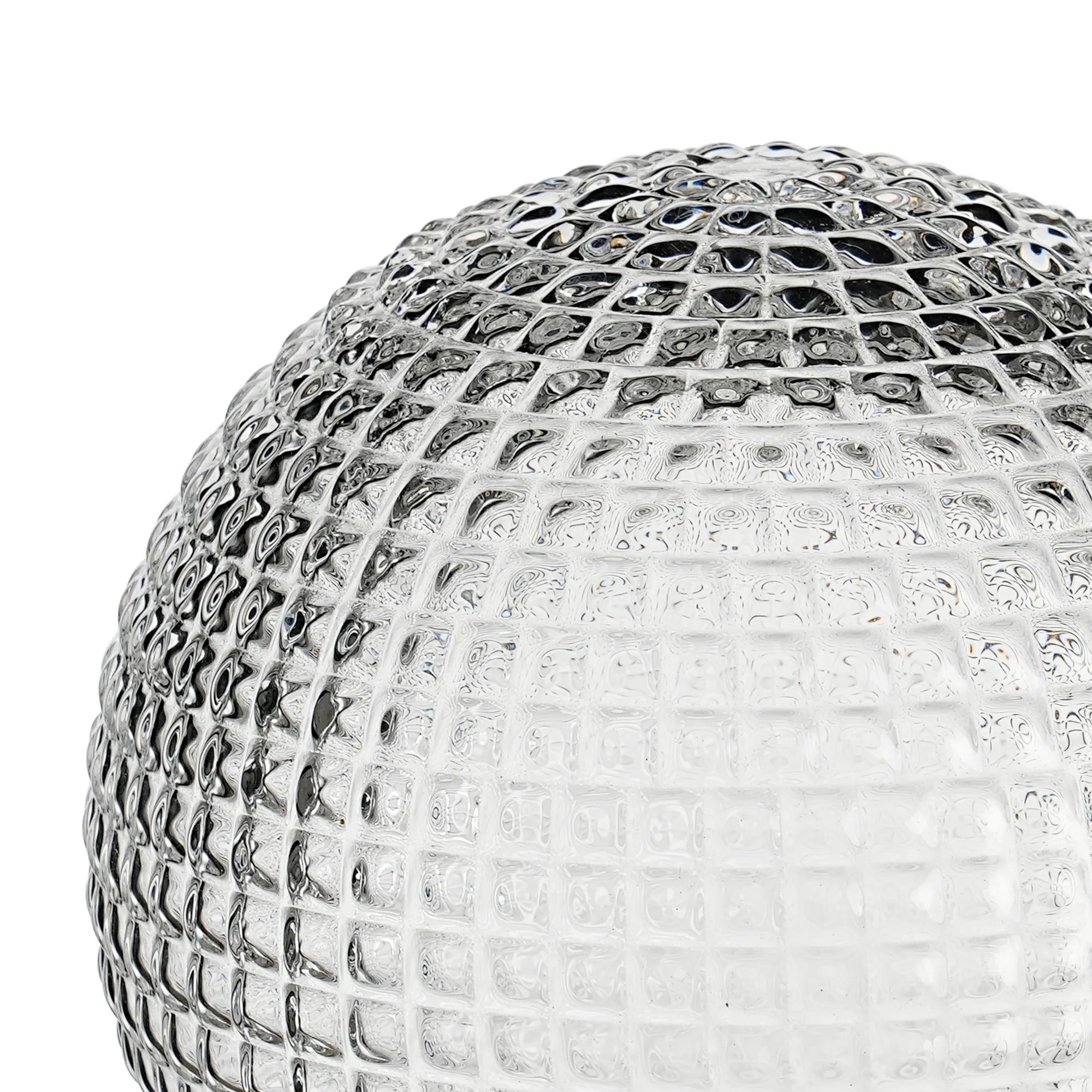 Sycamore 15cm Round Textured Diamond Pattern Glass Shade - Clear