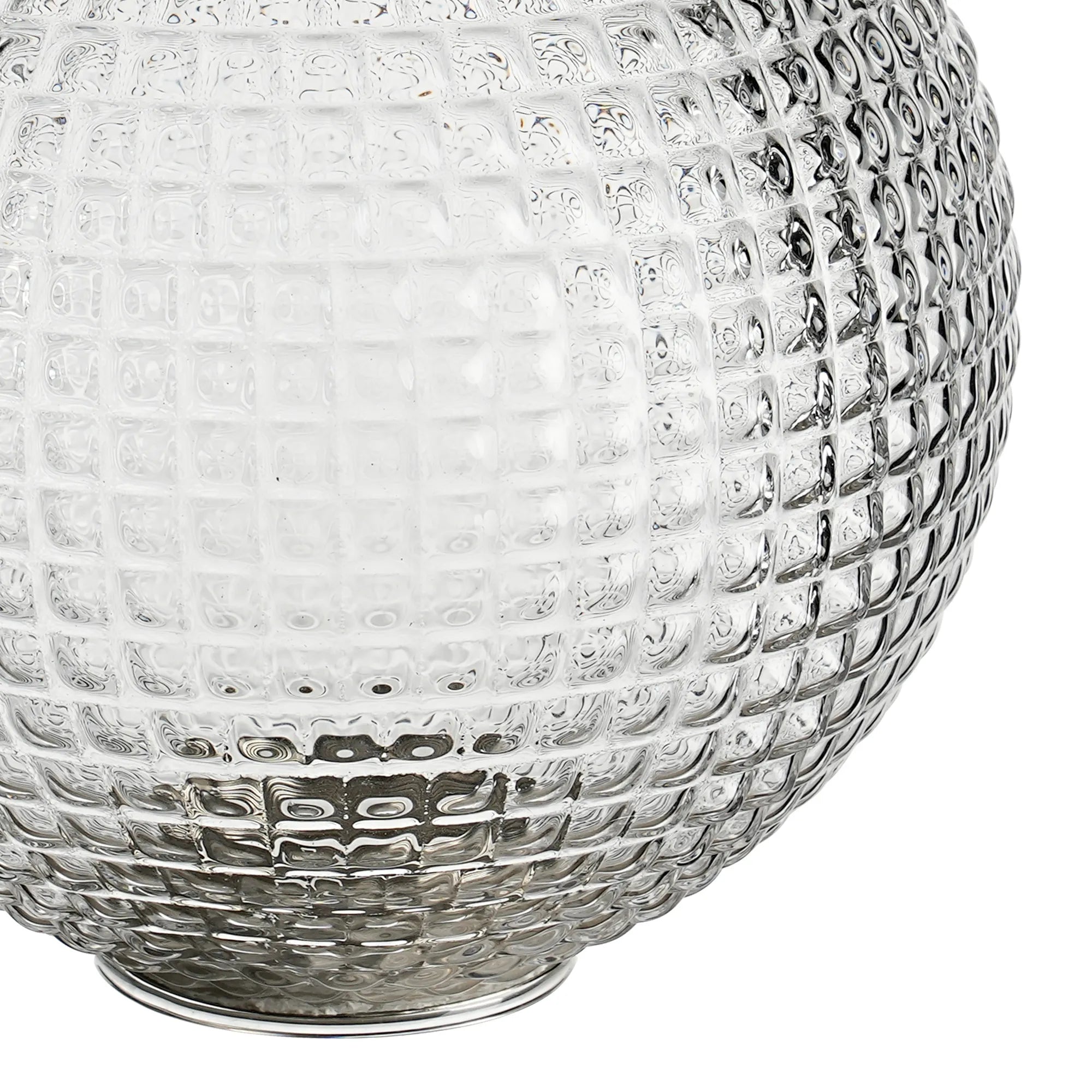 Sycamore 15cm Round Textured Diamond Pattern Glass Shade - Clear