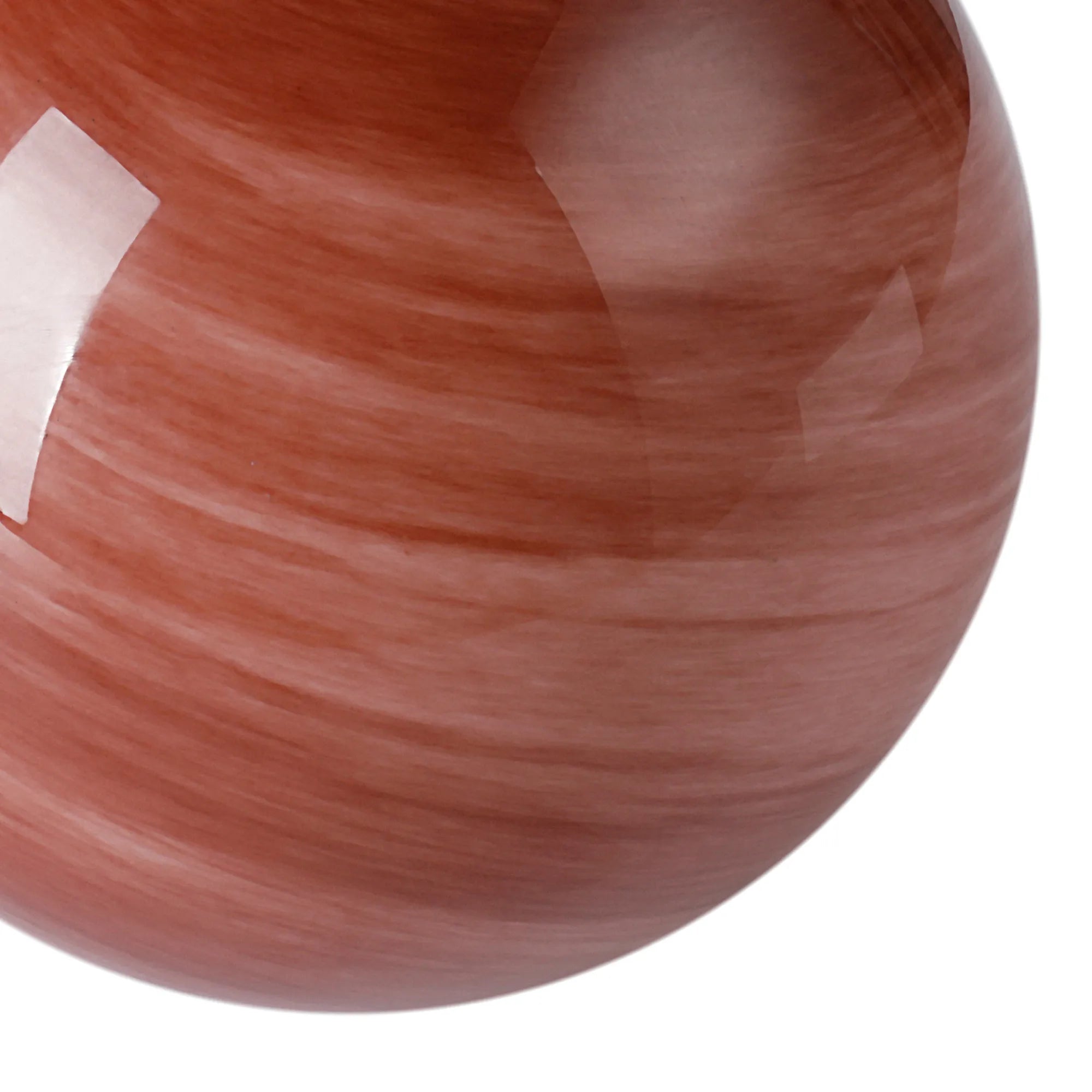 Sycamore 15cm Round Marble Effect Glass Shade (H) - Dark Pink with Metal Ring