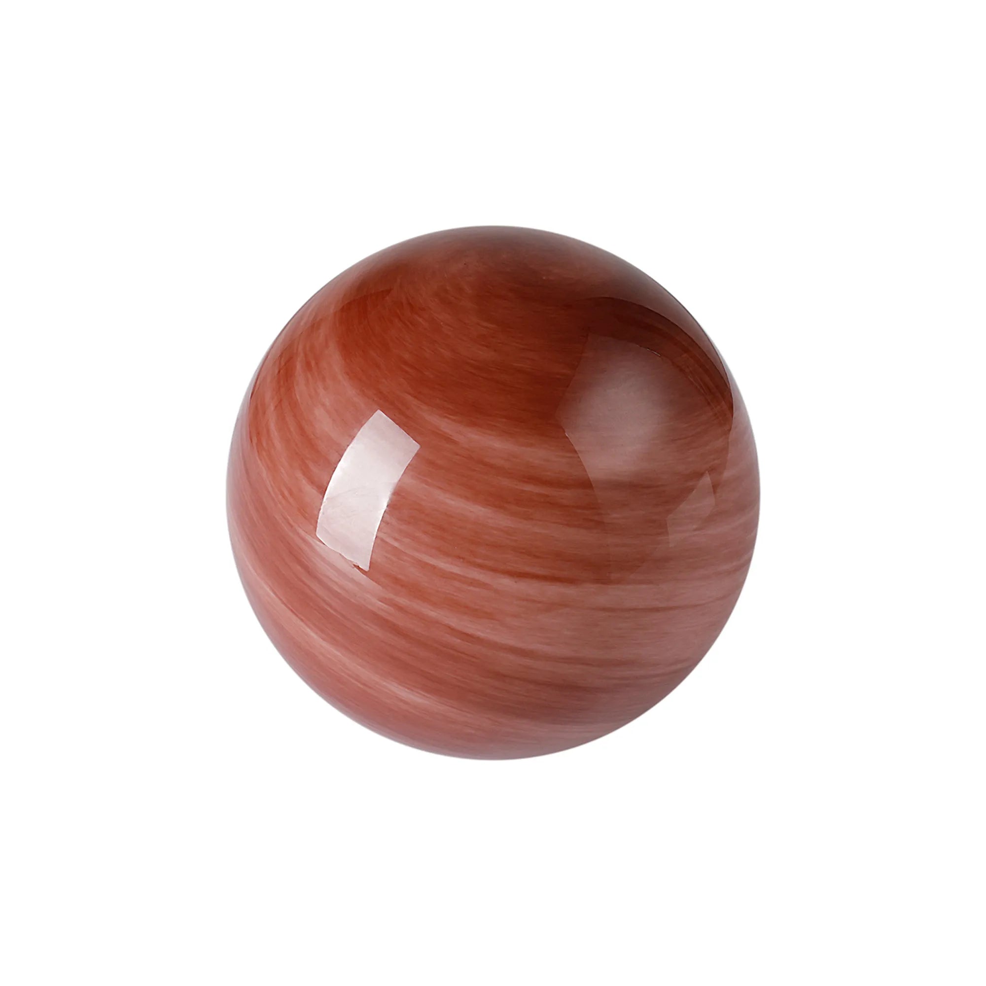 Sycamore 15cm Round Marble Effect Glass Shade (H) - Dark Pink with Metal Ring
