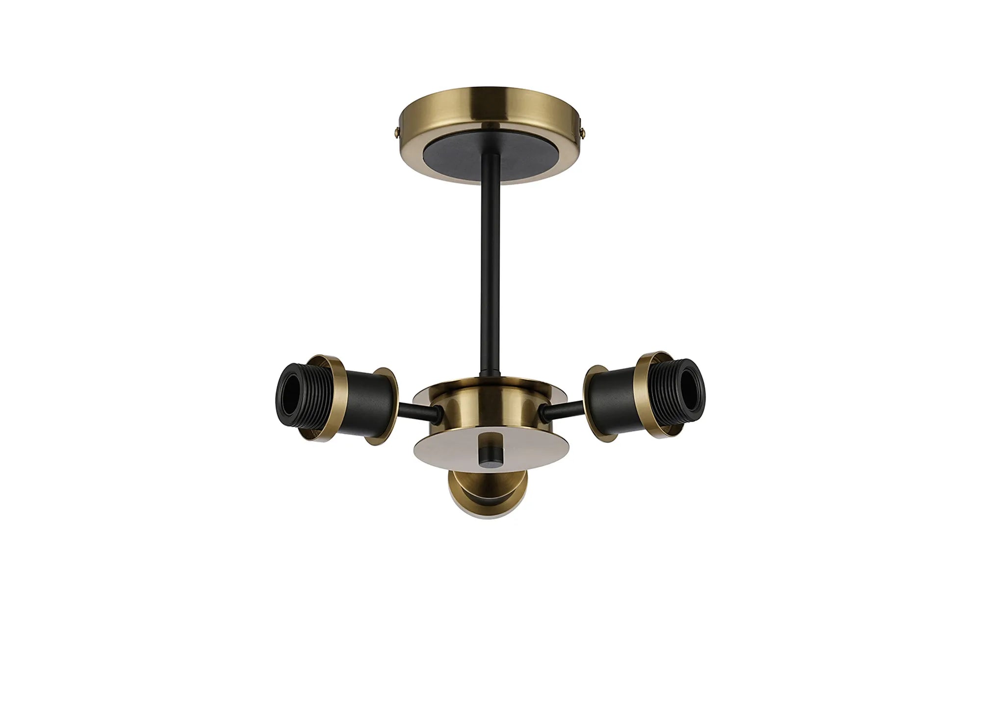 Sycamore Semi Ceiling 3 Light - Brass & Satin Black