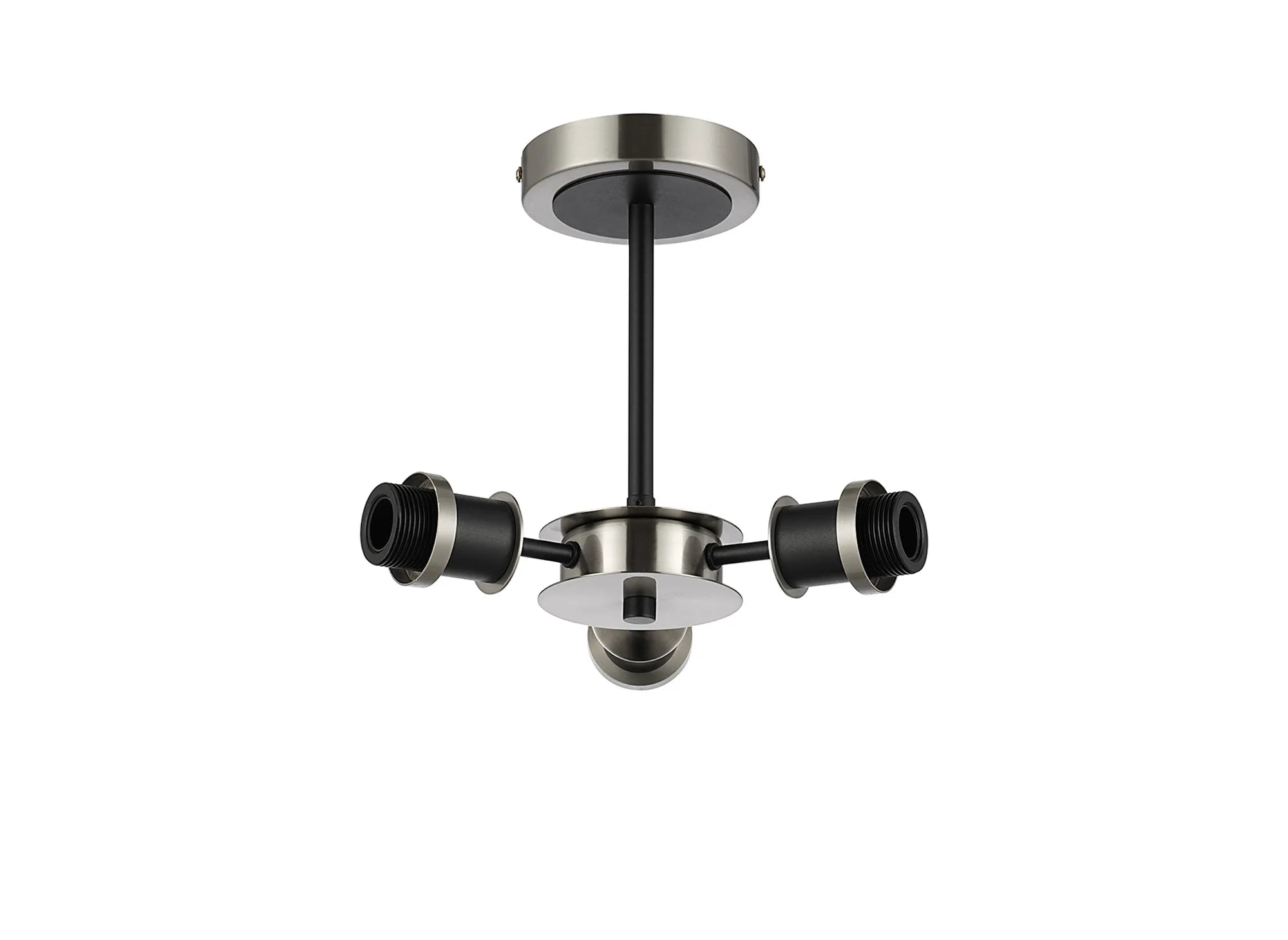 Sycamore Semi Ceiling 3 Light Satin Nickel & Satin Black