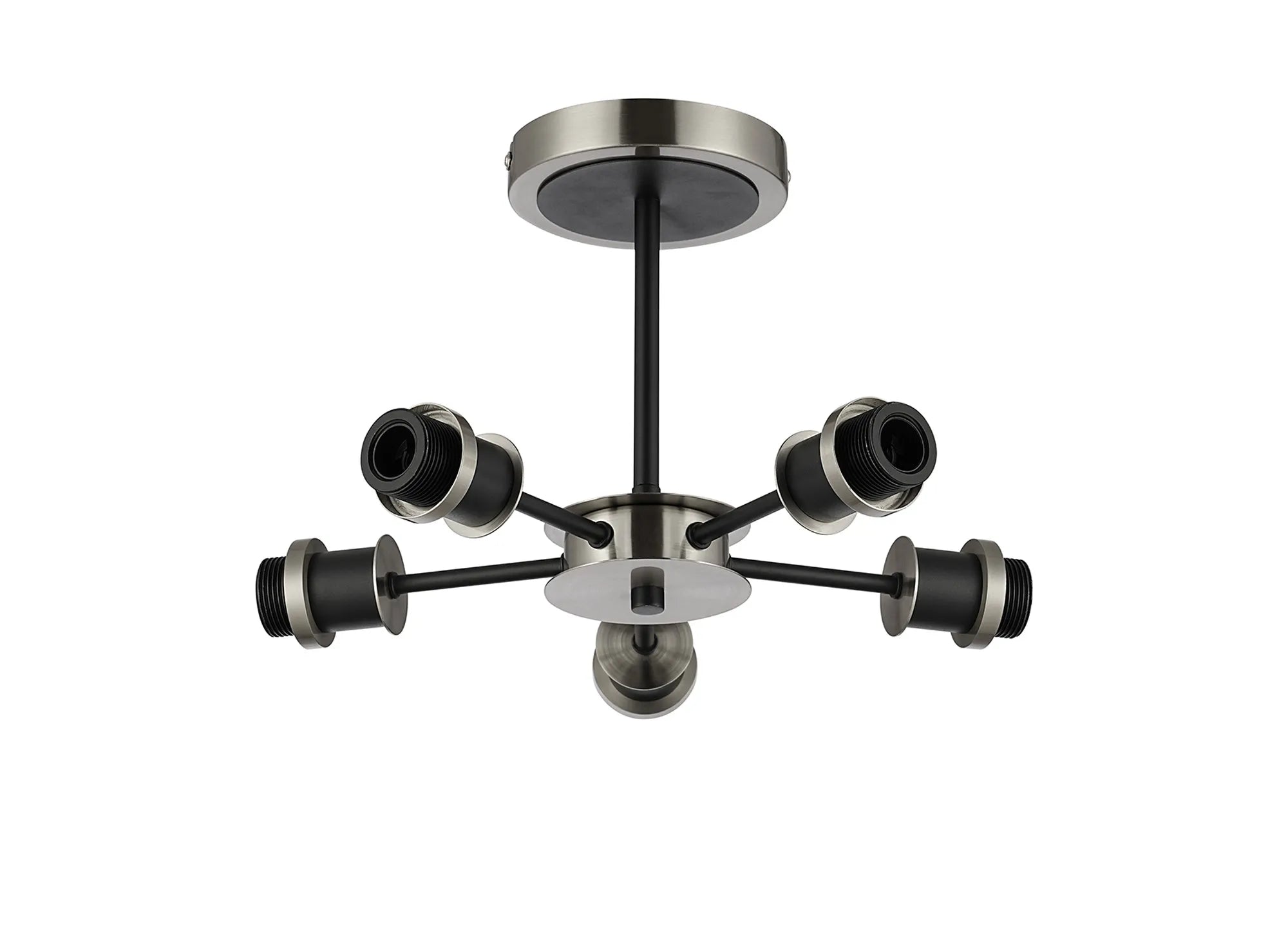 Sycamore Semi Ceiling 5 Light Satin Nickel & Satin Black