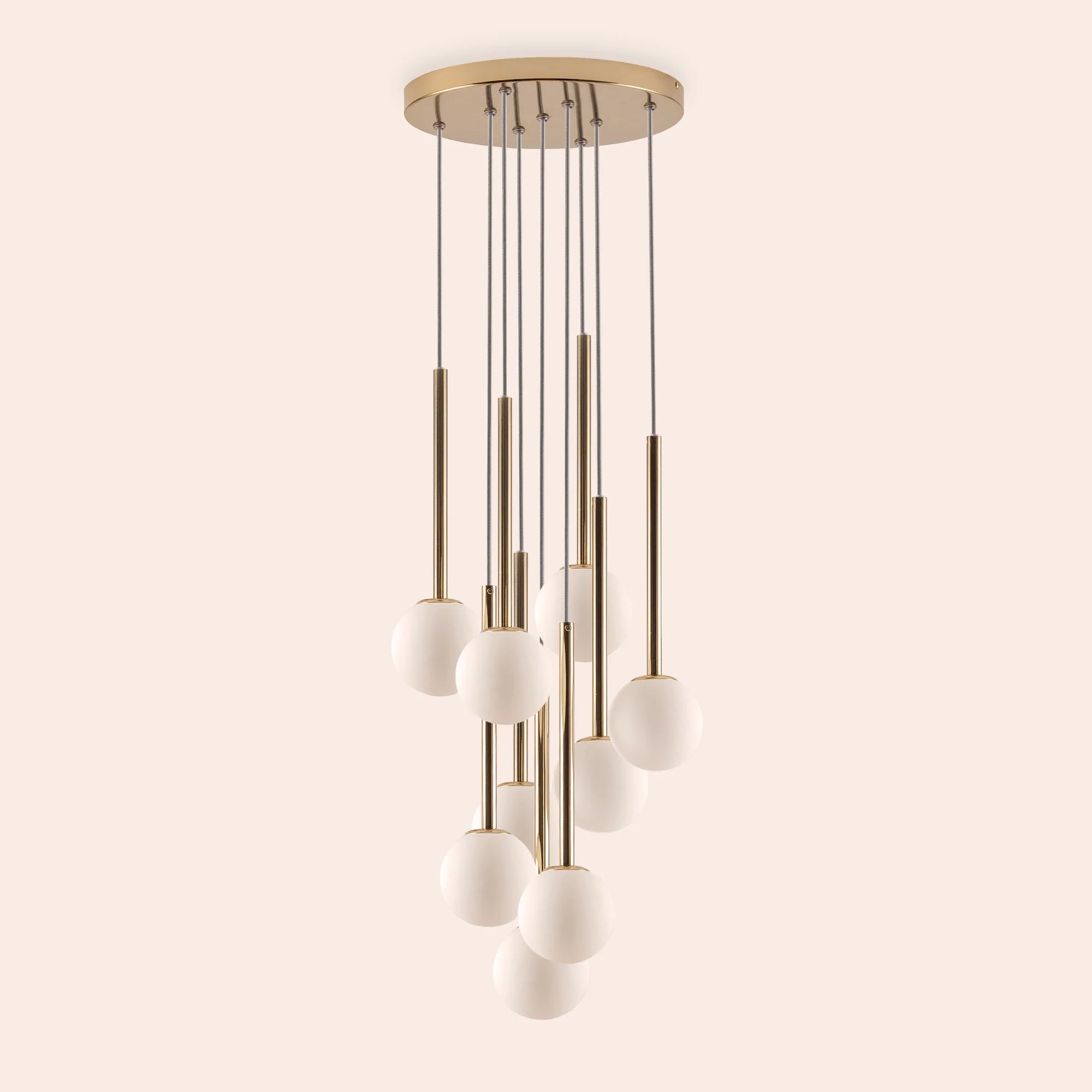 houseof. Opal Ball Cluster Ceiling Light - Brass