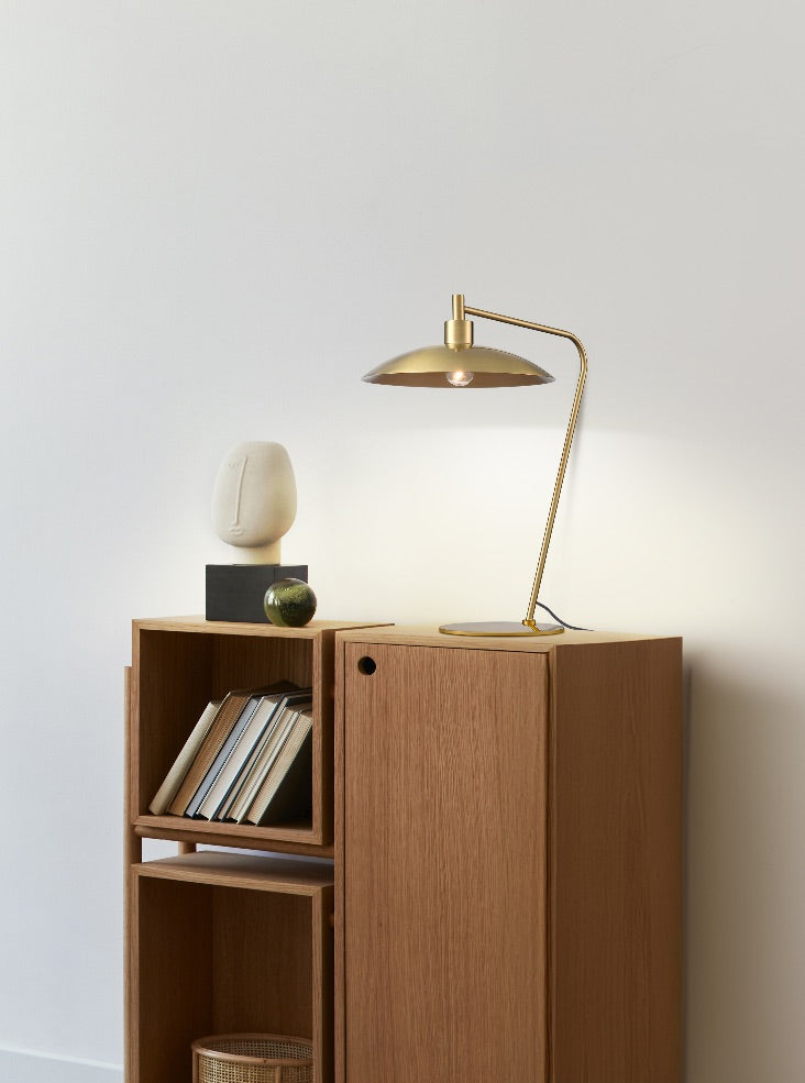 Franklite Cymbal Table Lamp - Aged Brass