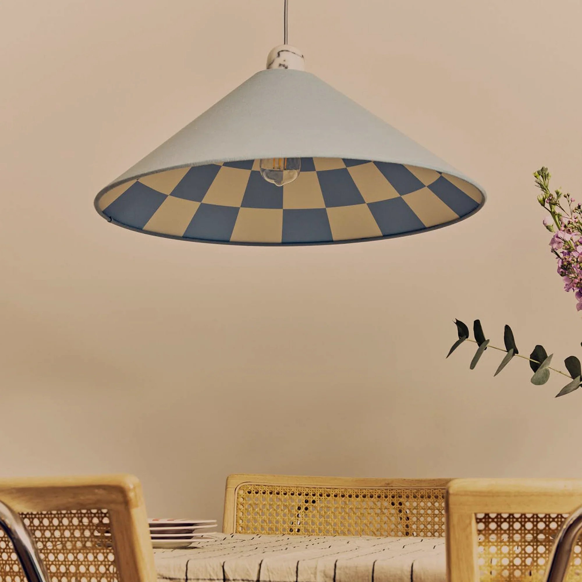 houseof. Checkered Cone Shade  - Damson
