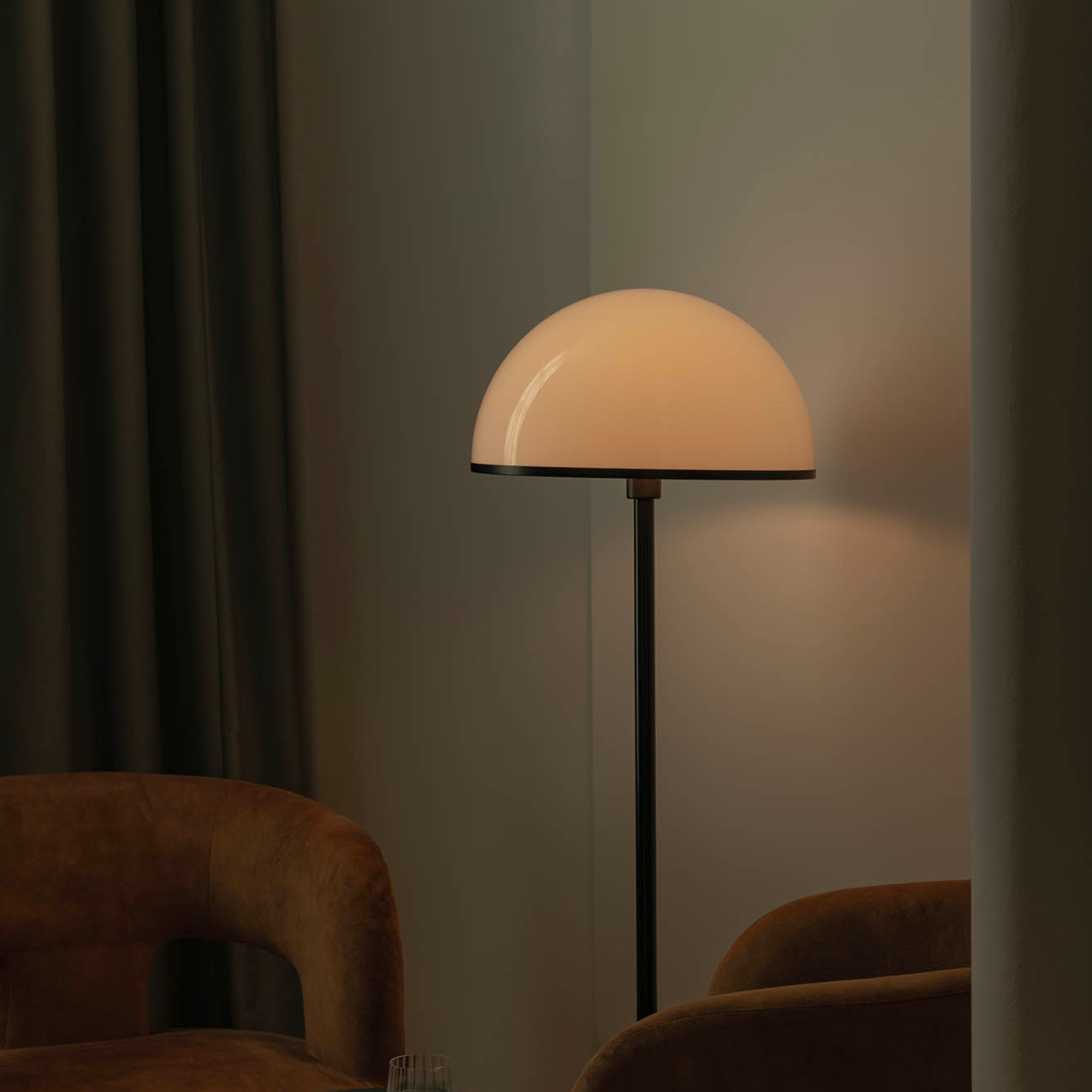 Faro DOME Floor Lamp - Satin Black & Gloss White