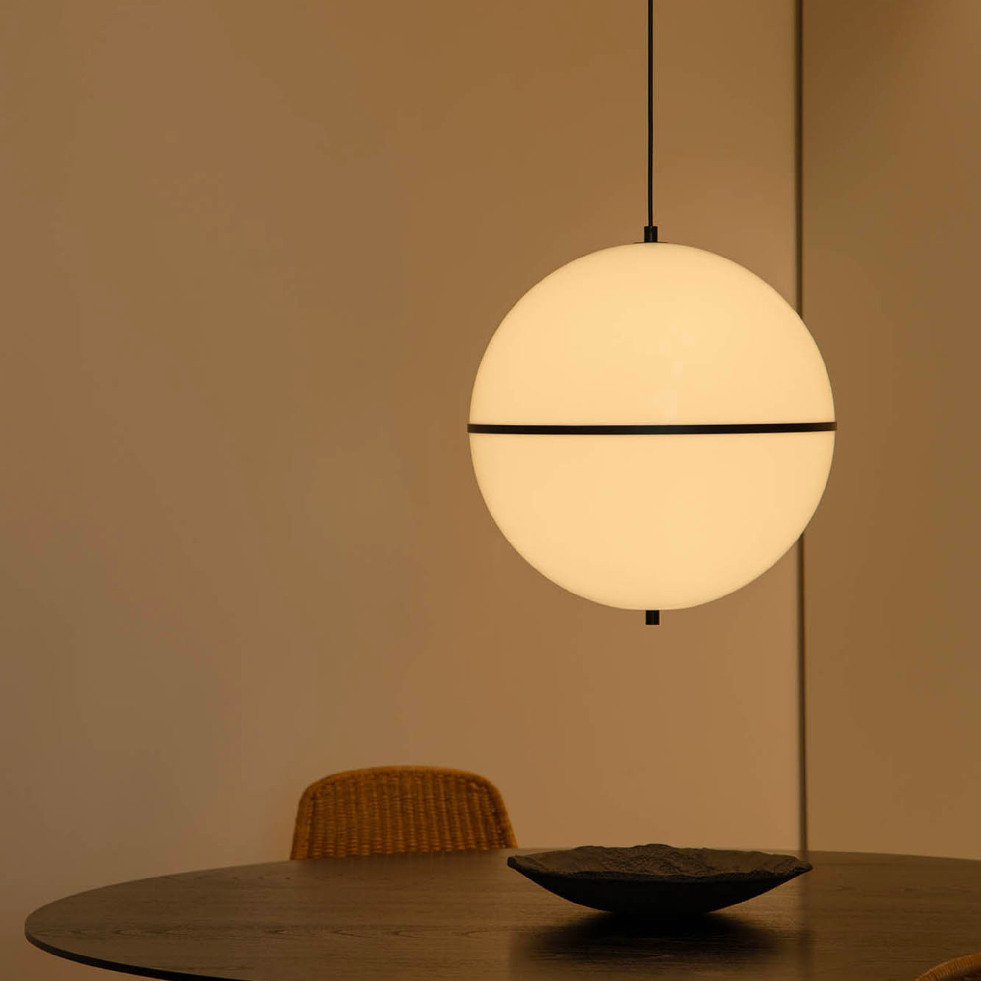 Faro DOME Medium Ceiling Pendant Lamp - Satin Black & Gloss White