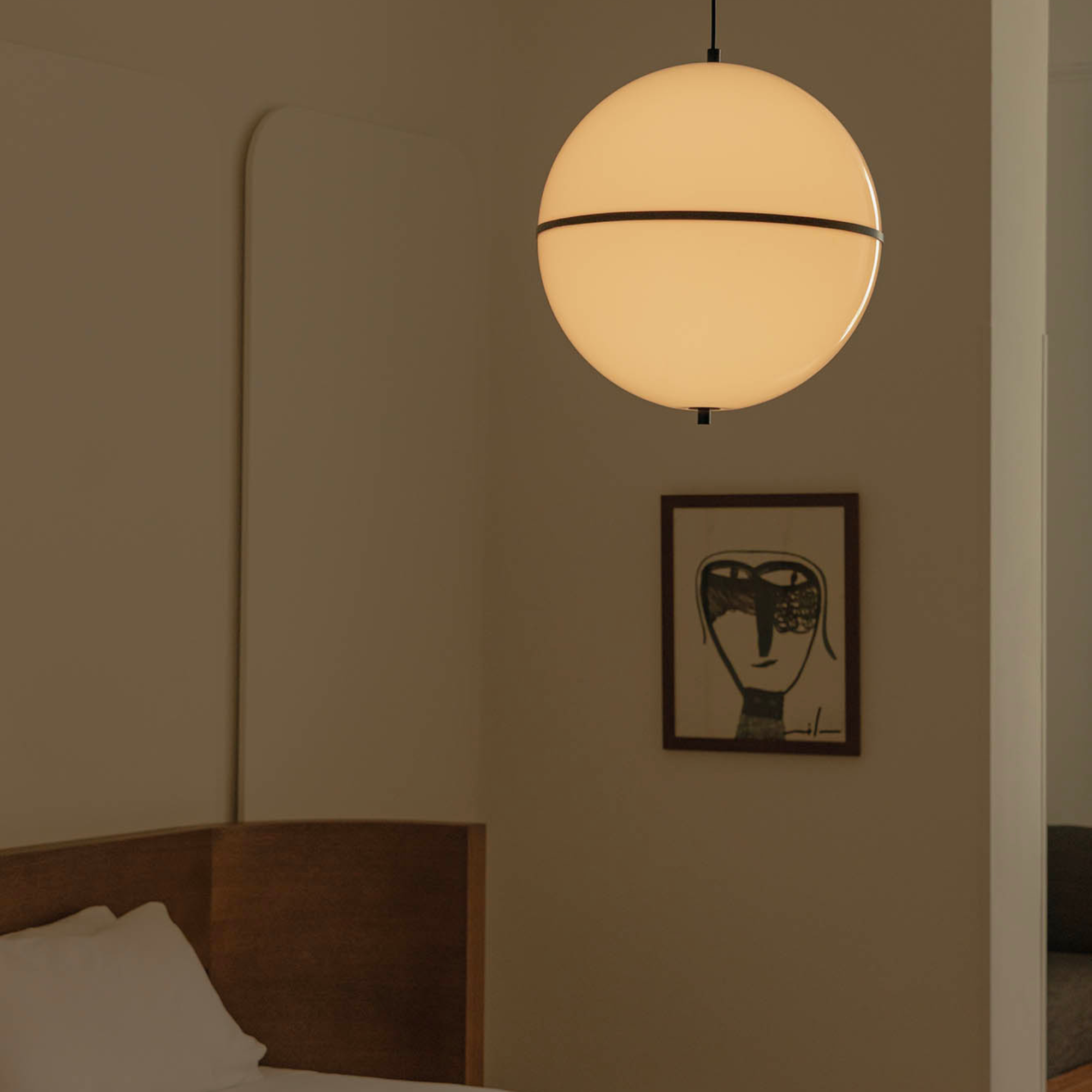Faro DOME Medium Ceiling Pendant Lamp - Satin Black & Gloss White