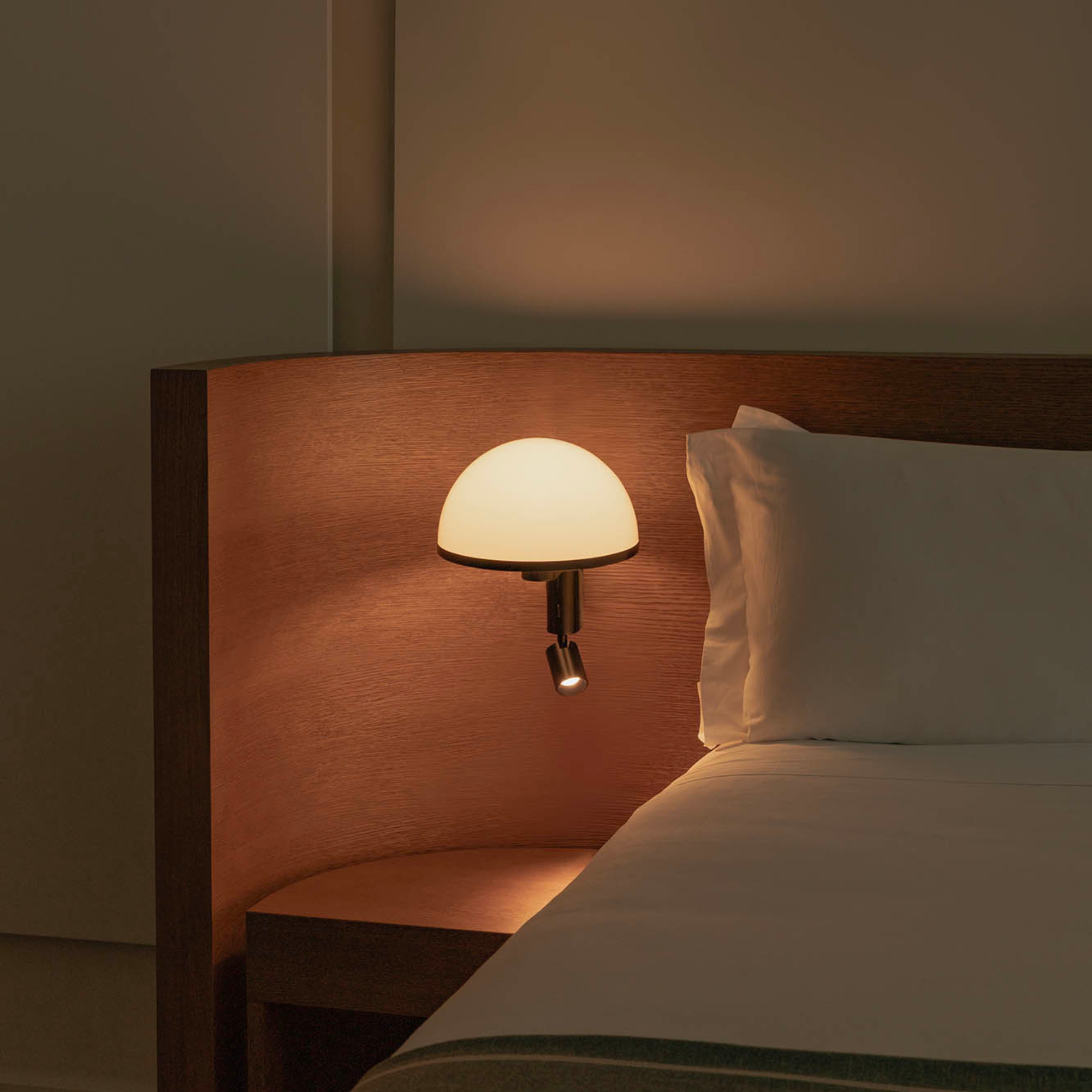 Faro DOME Wall Lamp & LED Reader - Satin Black & Gloss White