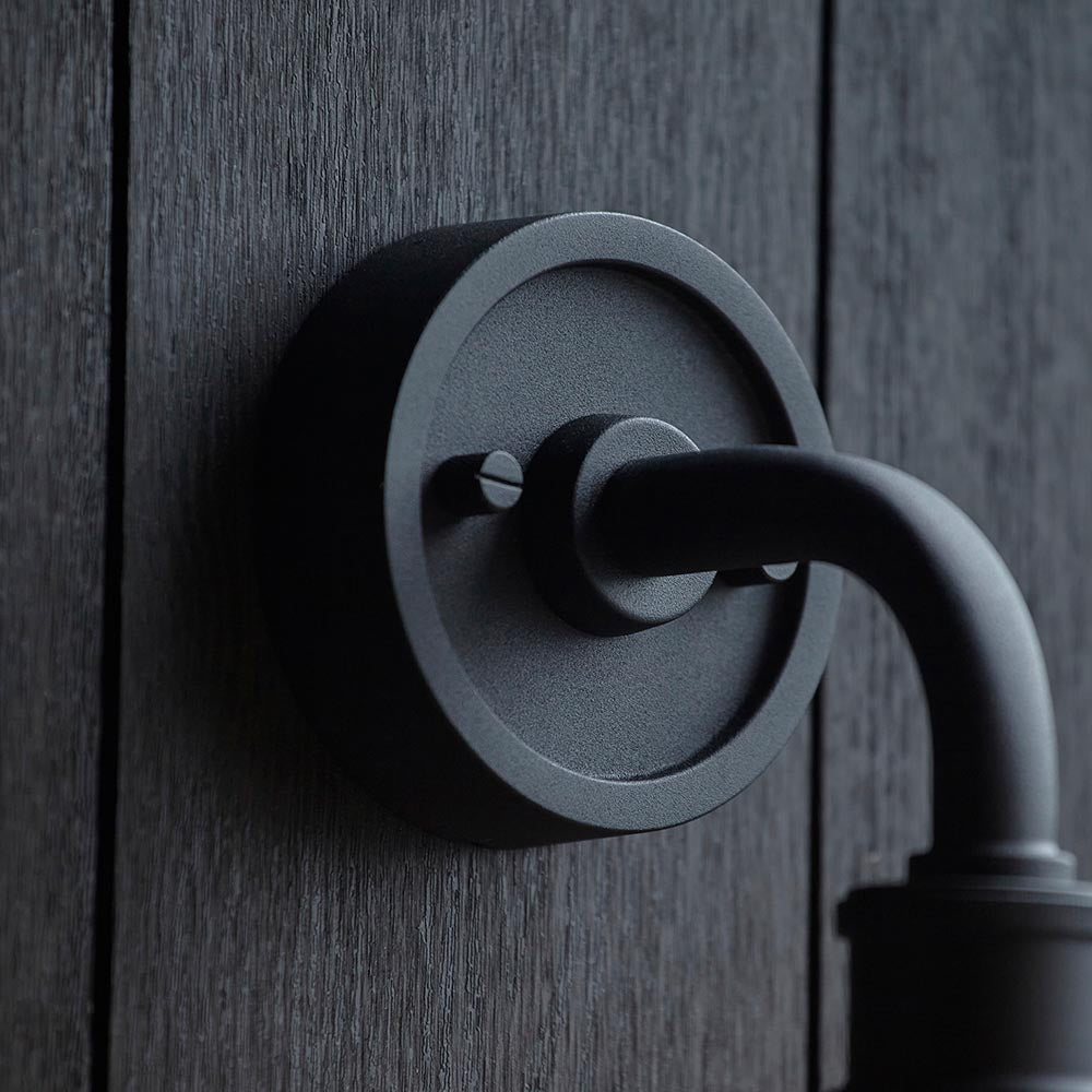 Utopia View Single Wall Light - Textured Black & Clear Glass