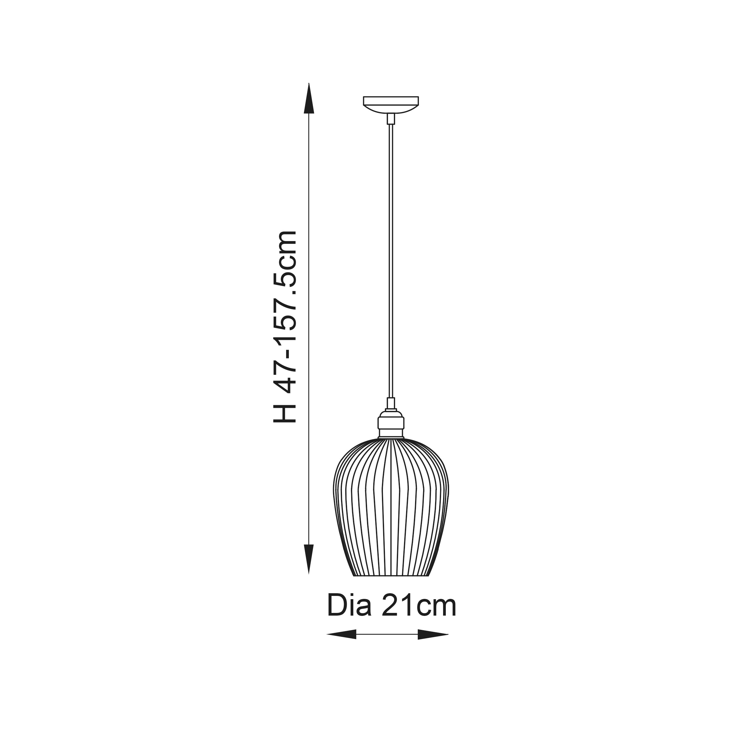 Utopia Finesse Small Single Pendant - Bright Nickel Plate & Clear Ribbed Glass