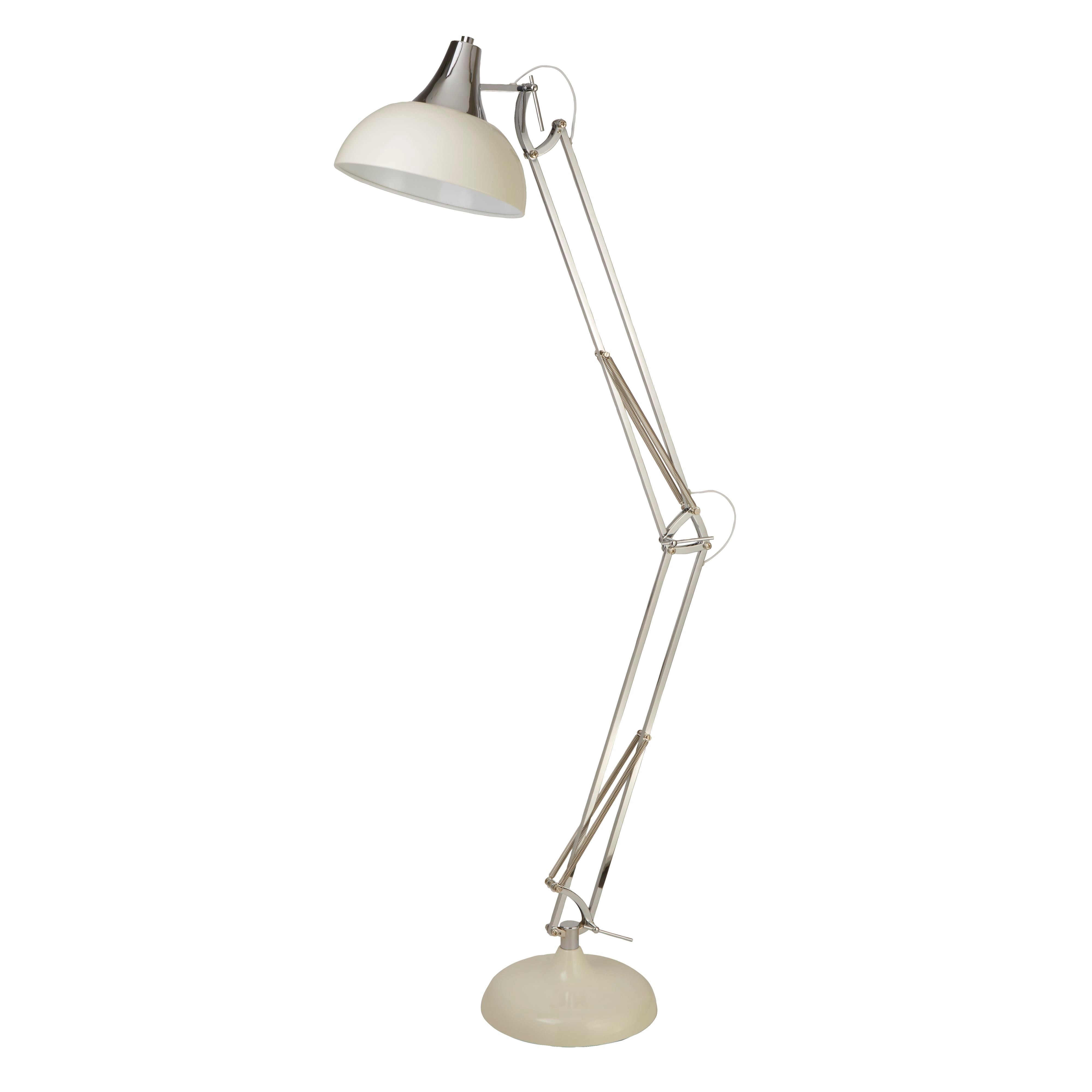 Searchlight Goliath adjustable floor lamp in chrome and cream - view 2