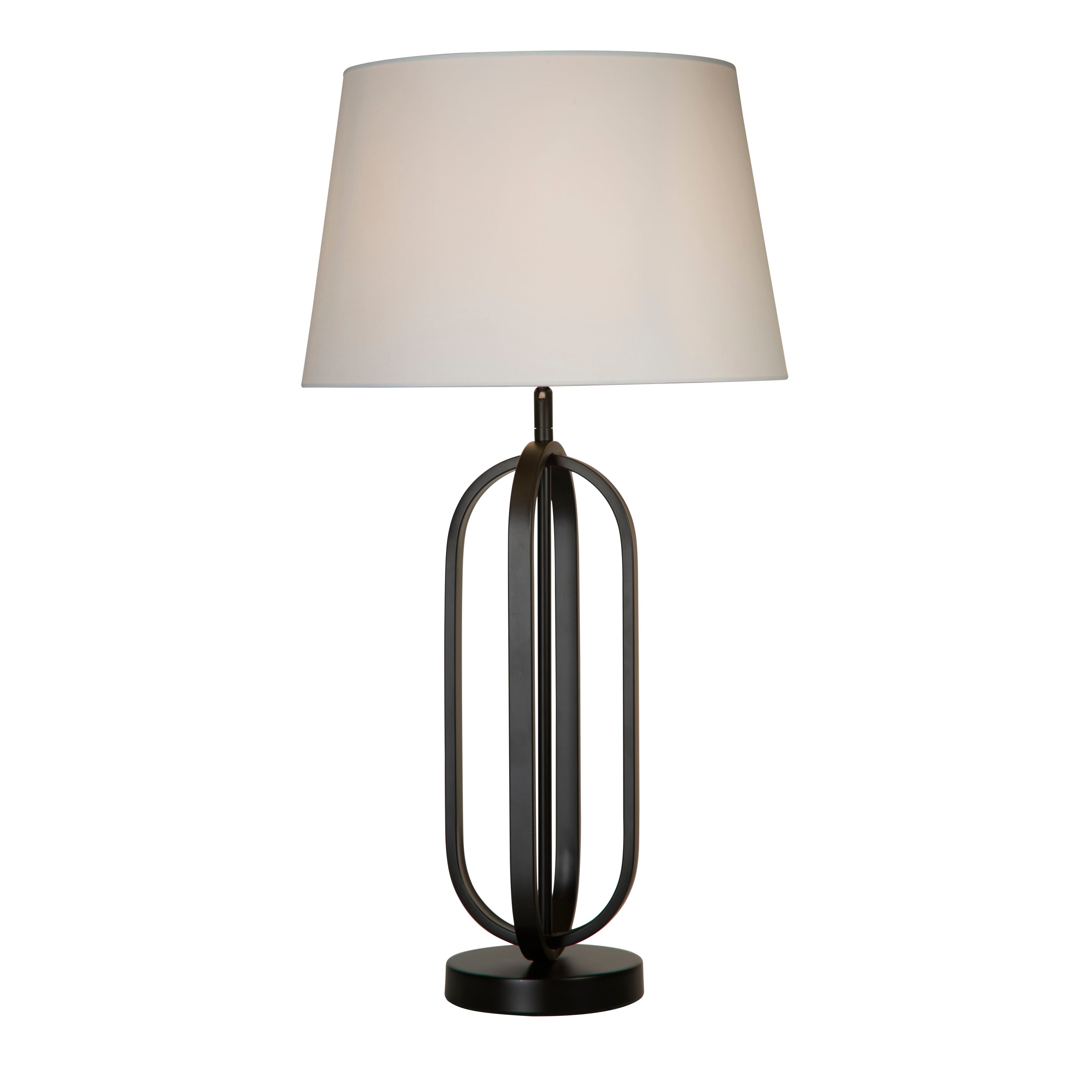 Searchlight Chic Table Lamp - Black with White Shade