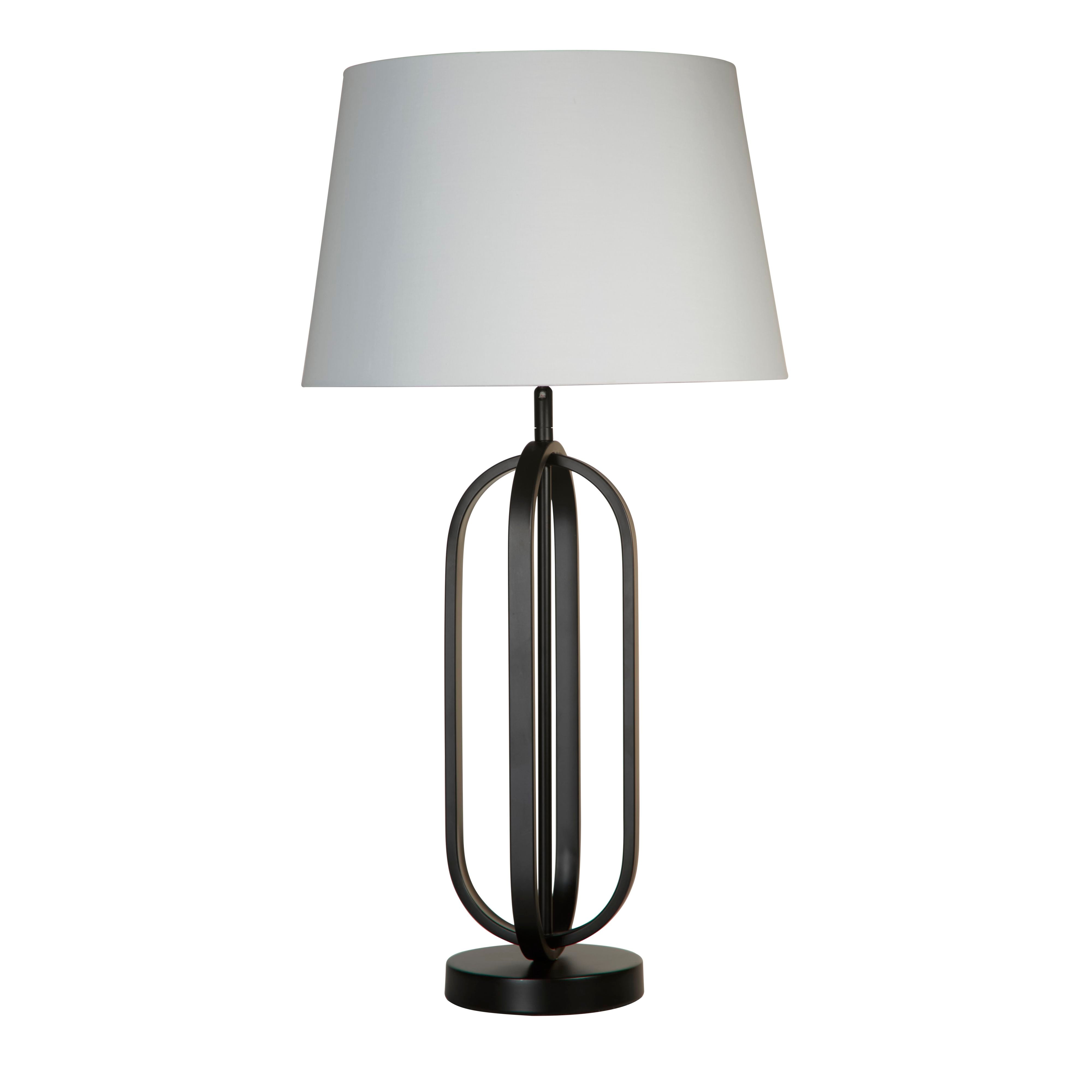 Searchlight Chic Table Lamp - Black with White Shade - view 2