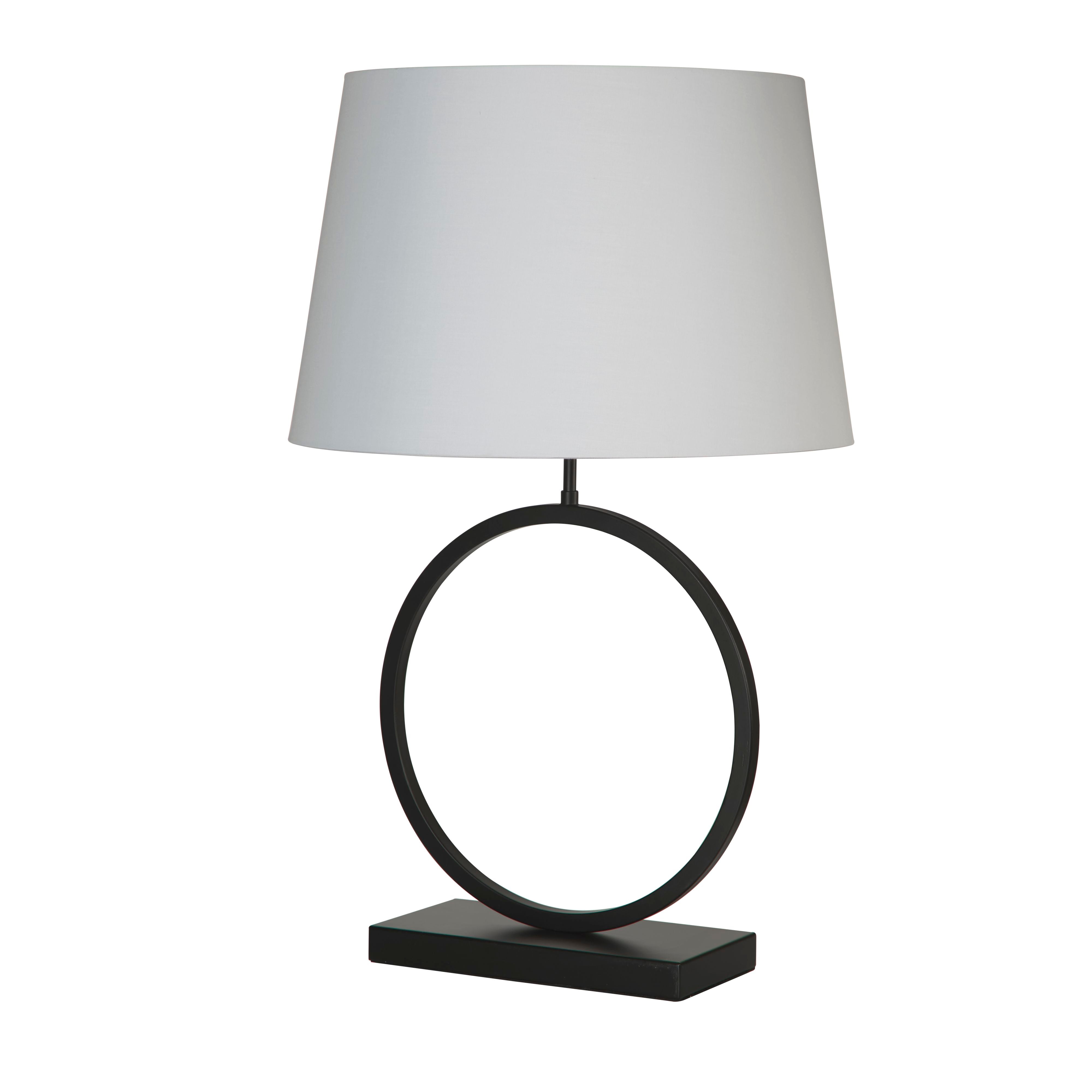 Searchlight Elegant Table Lamp - Matt Black With White Shade - view 2