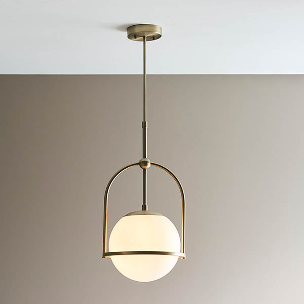 Utopia Sphere Single Pendant - Antique Brass